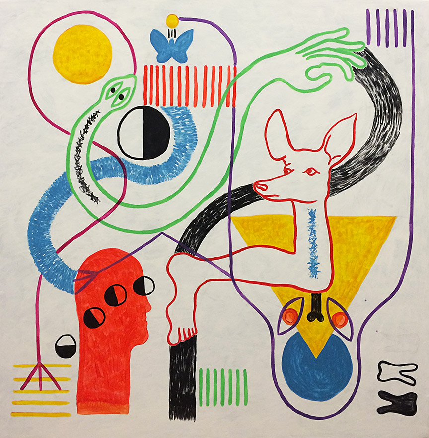 Trailing (2015) acrylic on canvas 48 x 48.75 inches (private collection)