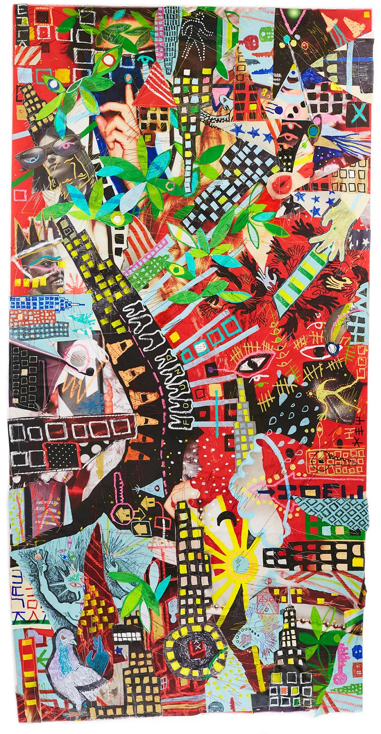    The Big Apple of My Eye   (2015) mixed media on fabric 80 x 41 inches  (private collection)  