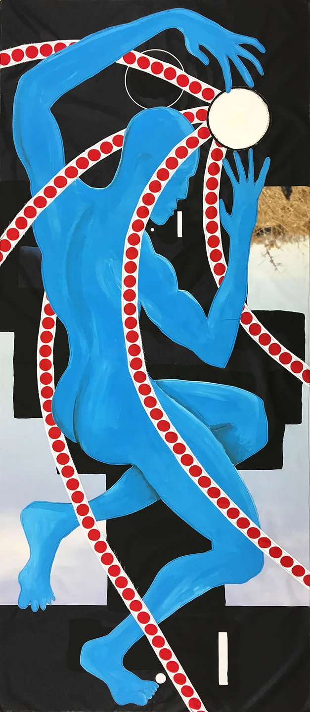 Sea Son (2017) acrylic, vinyl and polyester applique banner 81.5 x 34.5 inches