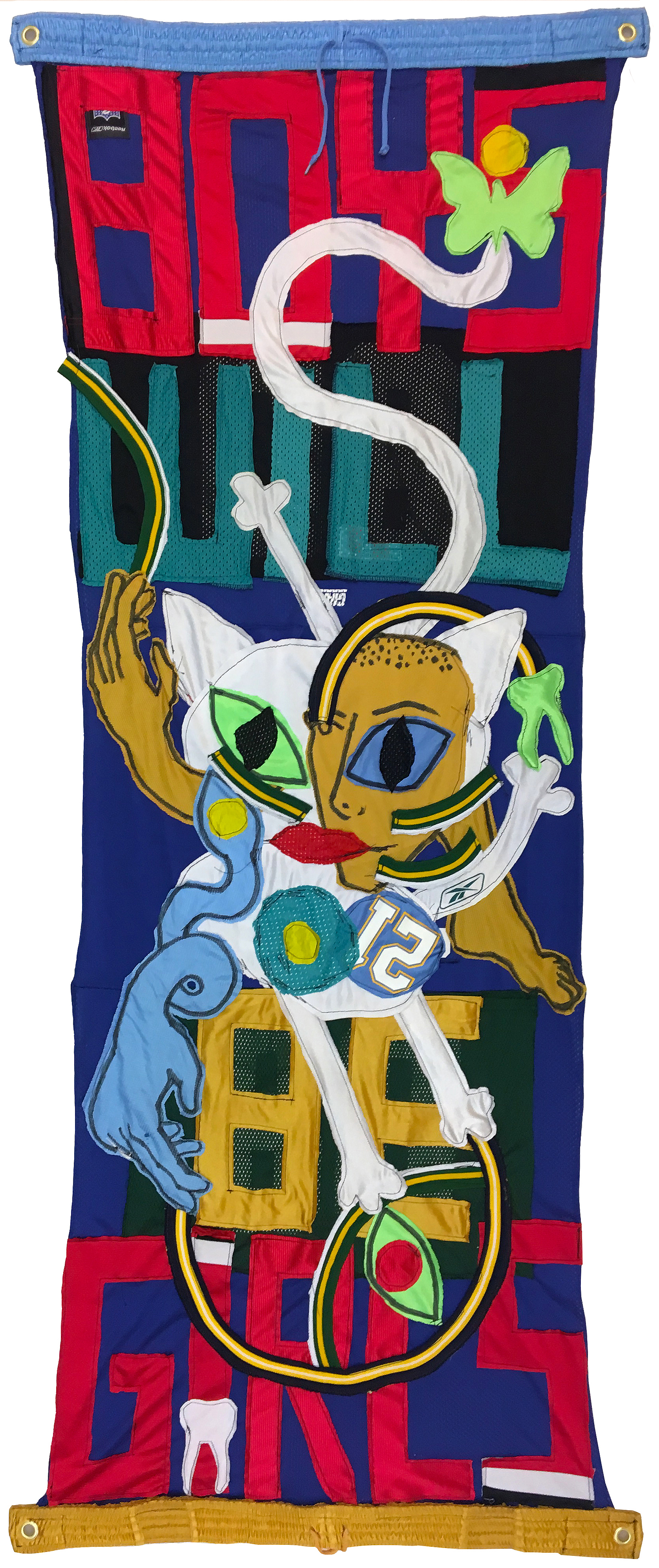 BOYS WILL BE GIRLS (2018) Sports jersey appliqué banner 67 x 28 inches 