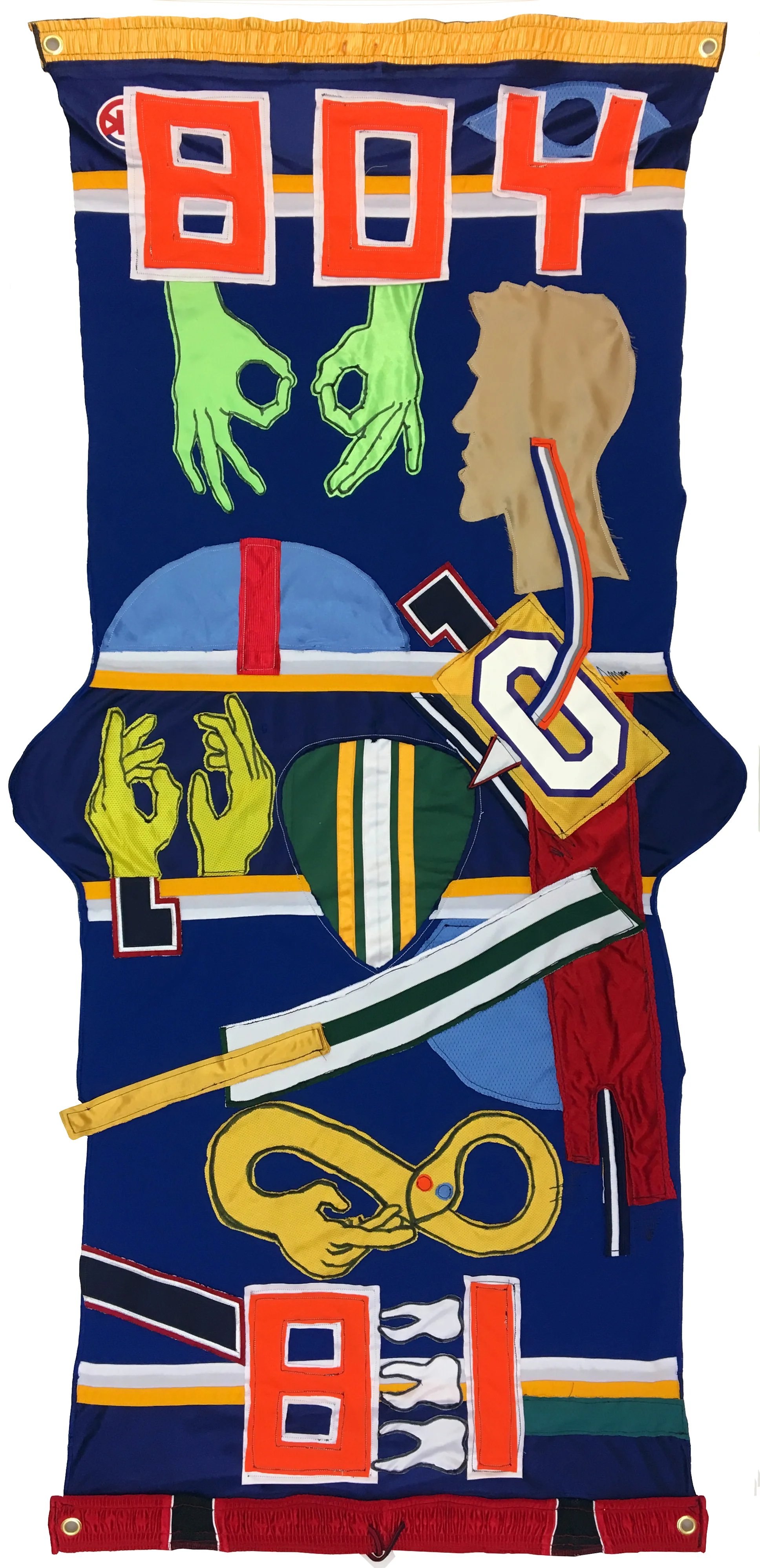 BOY BI (2018) Sports jersey appliqué banner 64.5 x 31 inches 