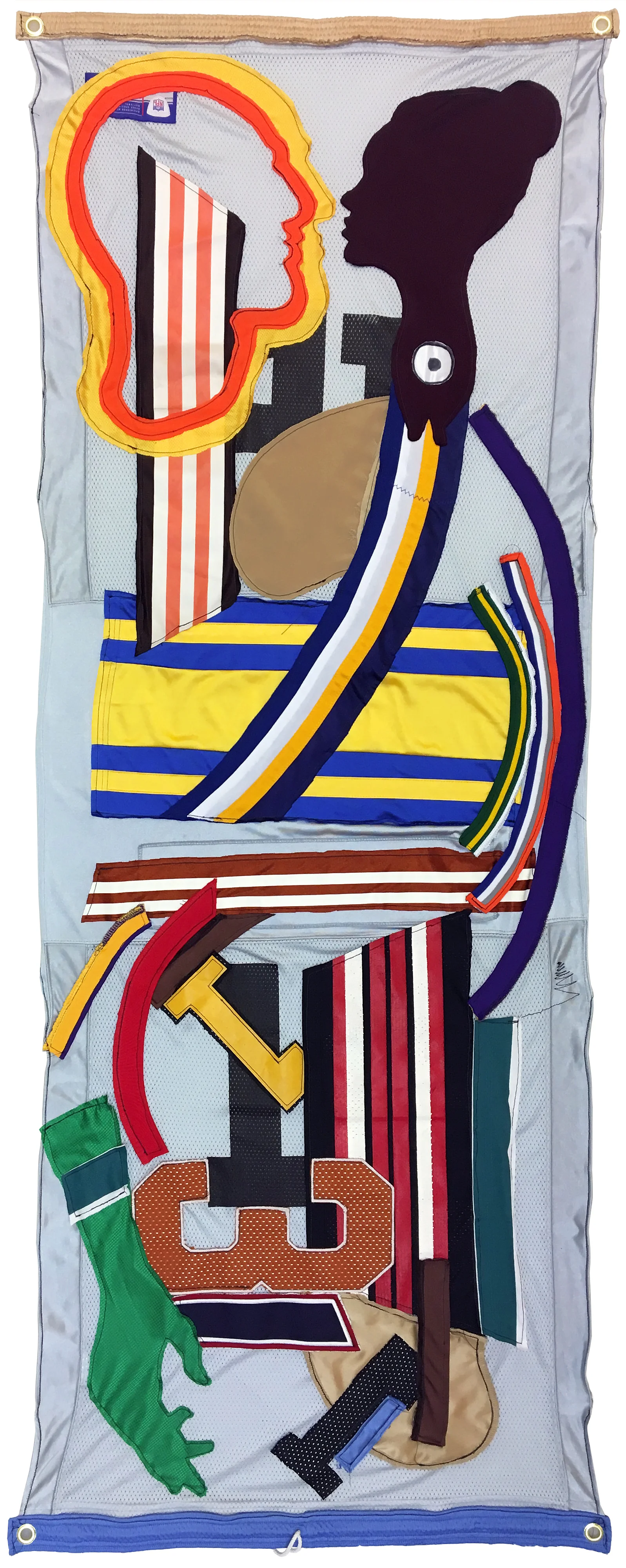 Another Yourself (2018) Sports jersey appliqué banner 68.5 x 27 inches 