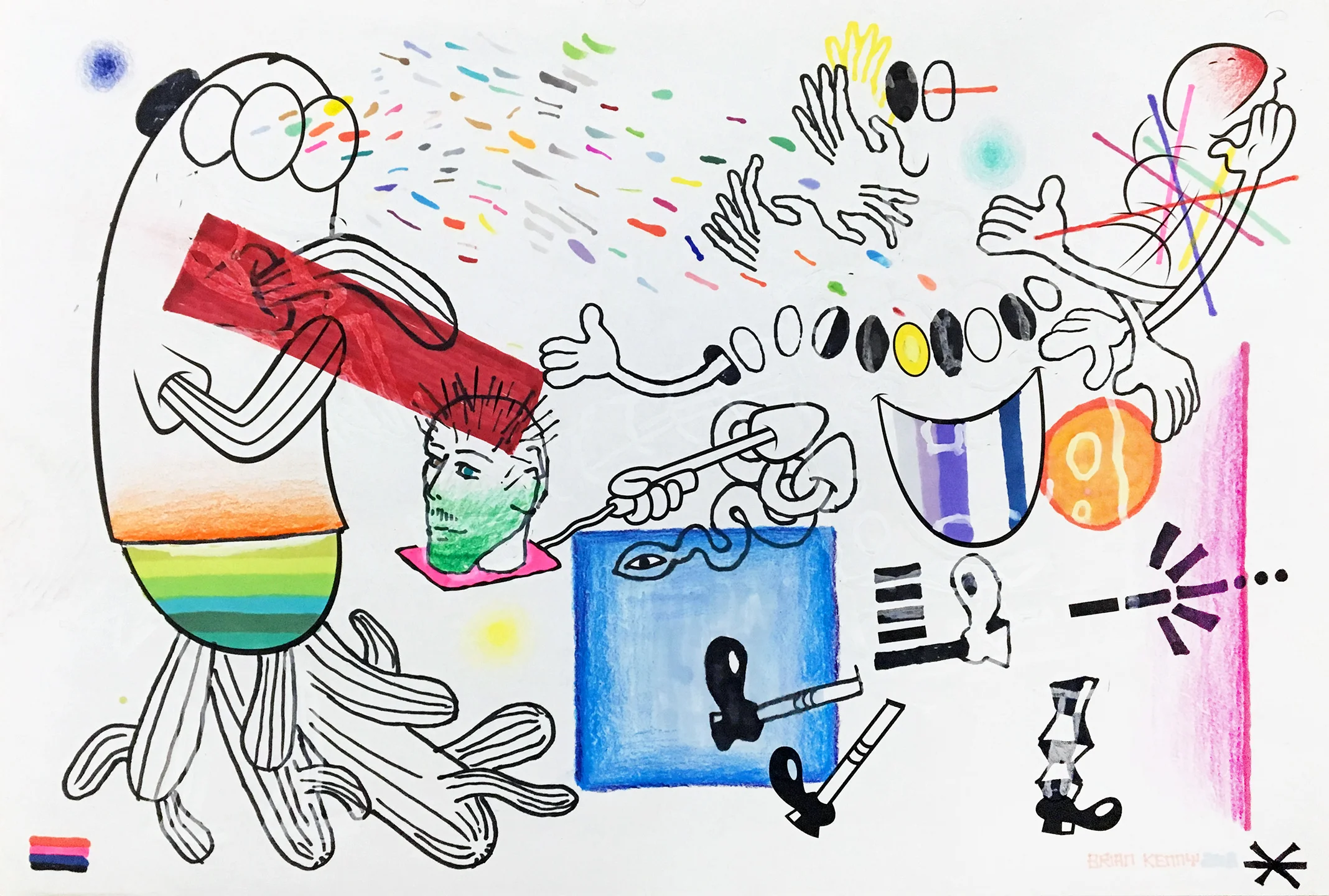 Upcycling (2018) Ink, pencil, and acrylic on paper 13 x 19 inches