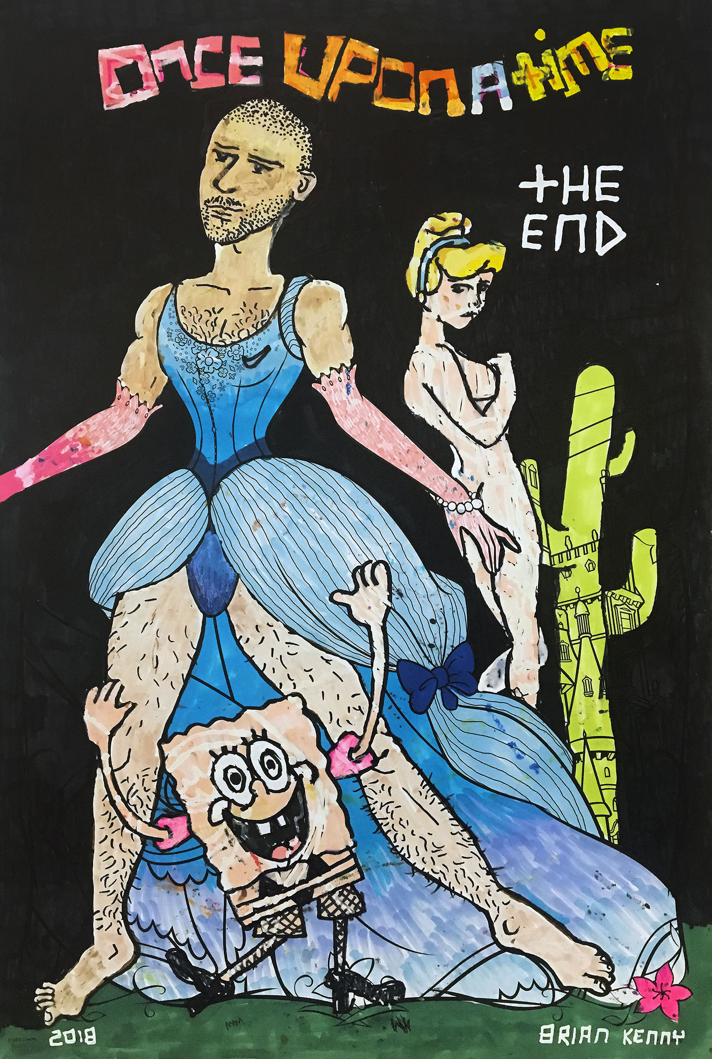 Once Upon A Time, The End (2018) Ink and acrylic on paper 13 x 19 inches