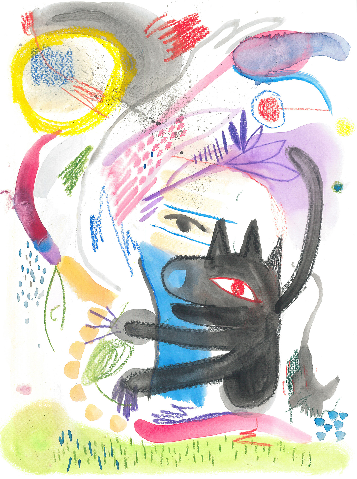 A Walk In the Park (2017) Gouache on paper 9 x 12 inches (private collection)