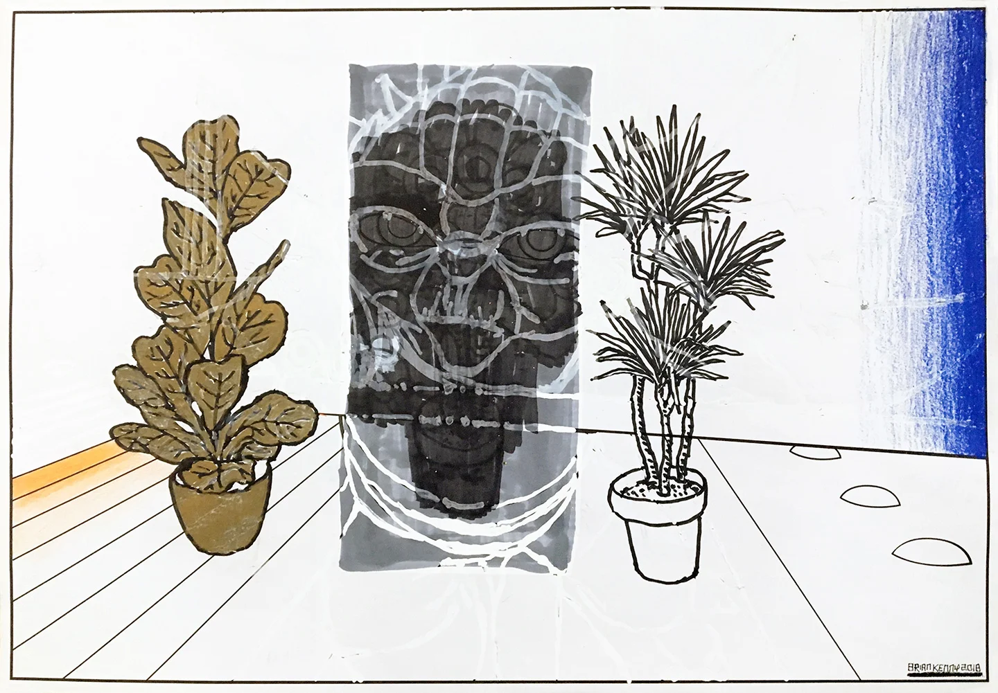Some Shade (2018) Ink and acrylic on paper 13 x 19 inches