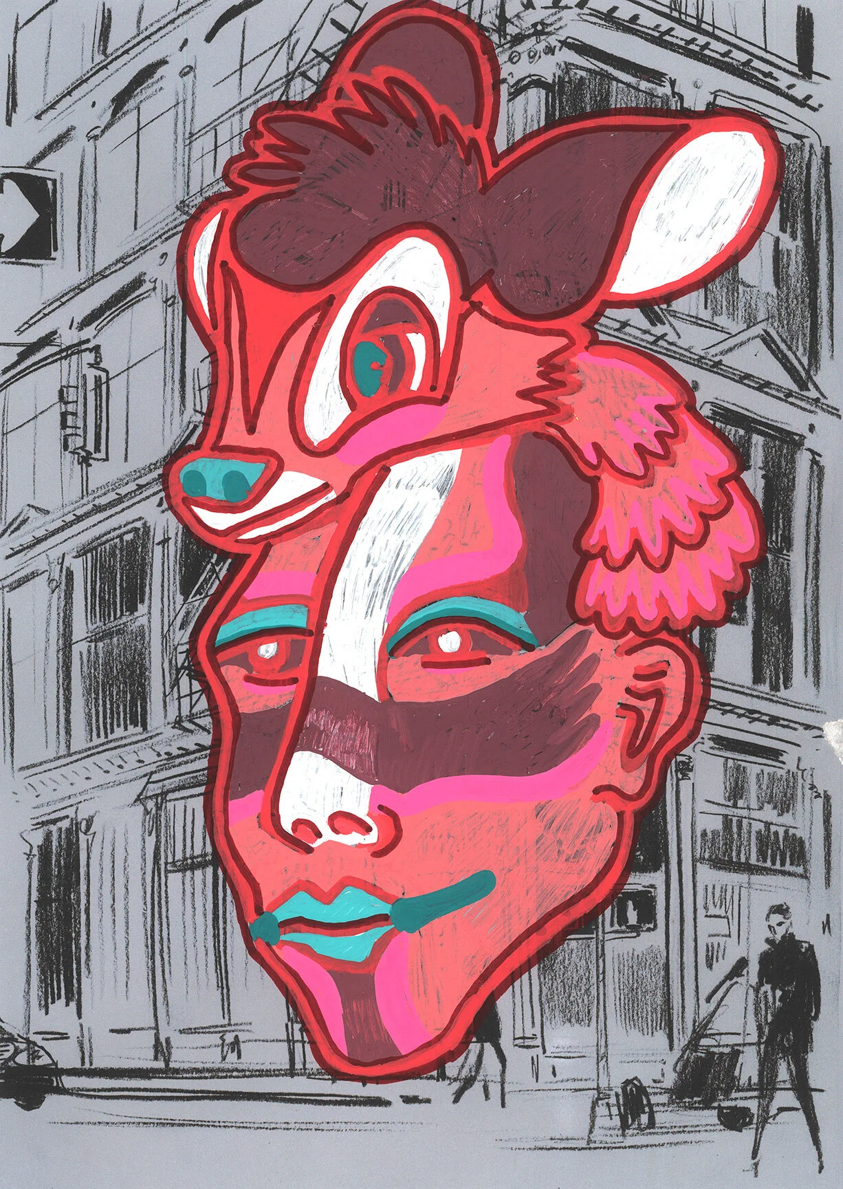 Bamboy (2019) acrylic on paper 11 x 7.75 inches