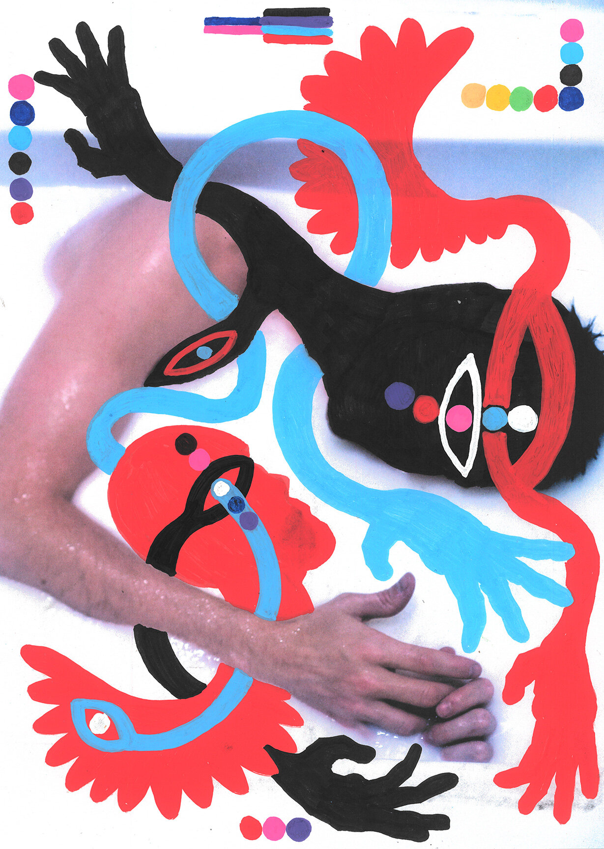 Toying (2019) acrylic on paper 11 x 8 inches