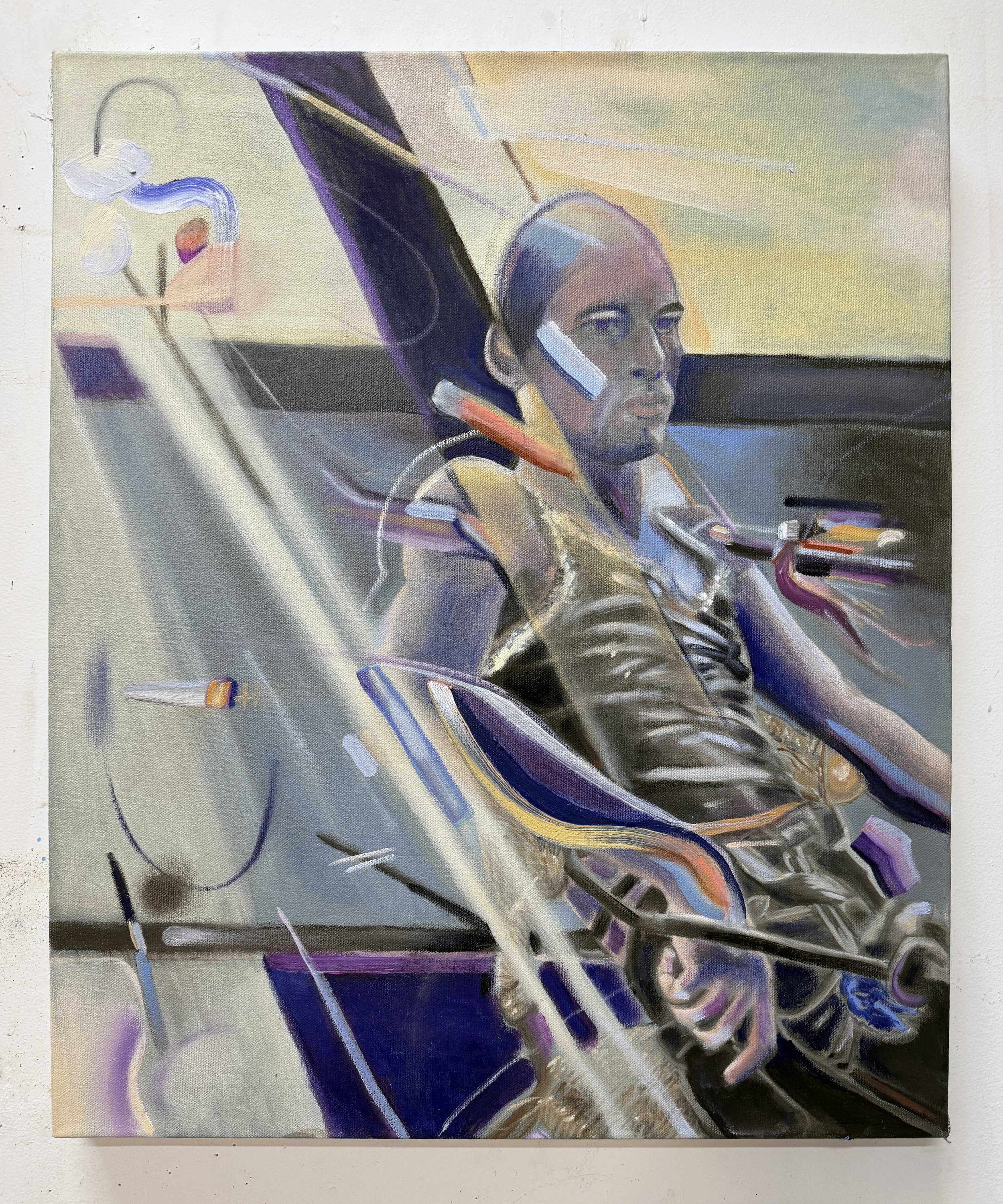    G Era   (2026)  oil on canvas  18 × 24 in  signed on verso 