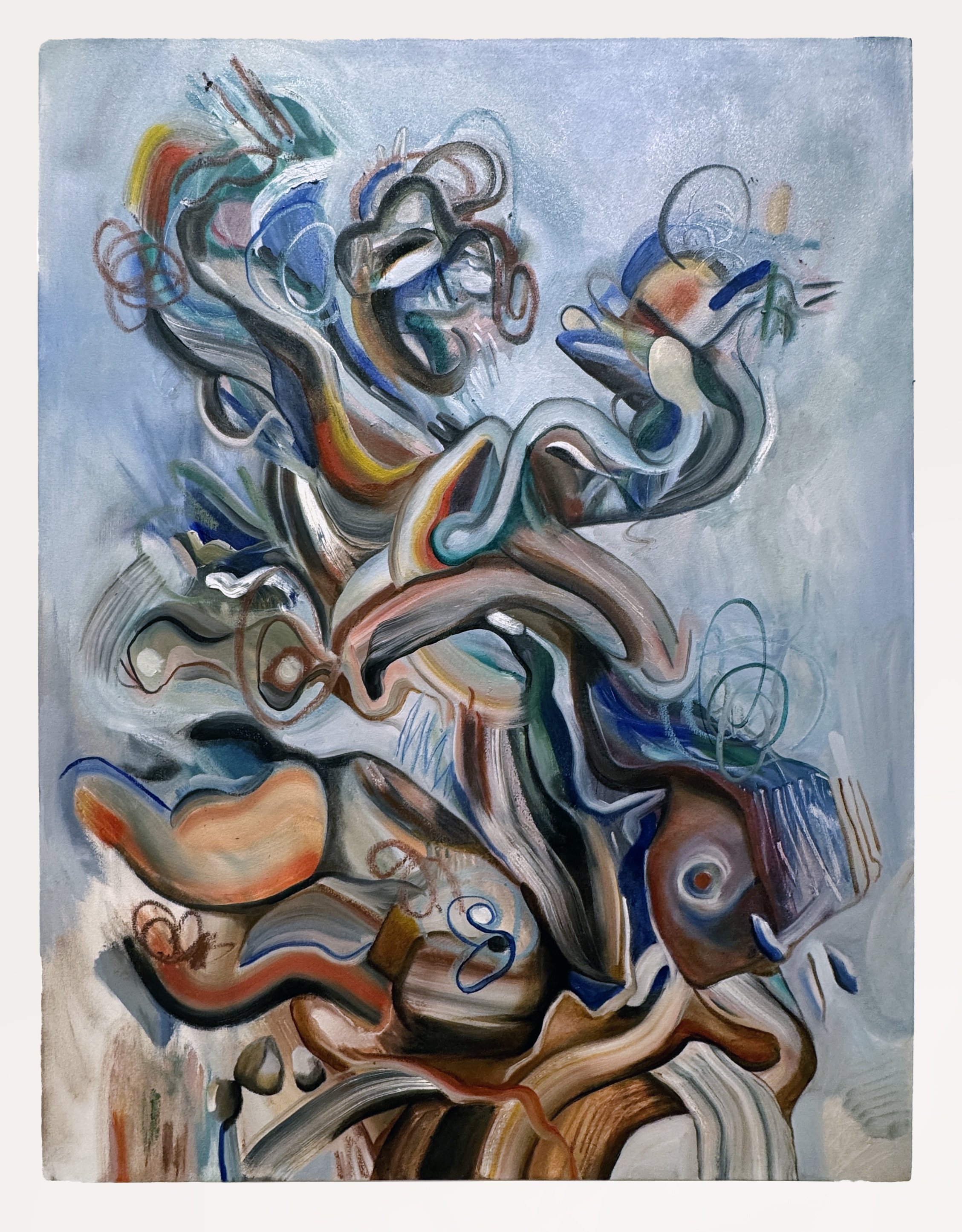    Carrying   (2025)  oil on canvas  36 × 48 in  signed on verso 