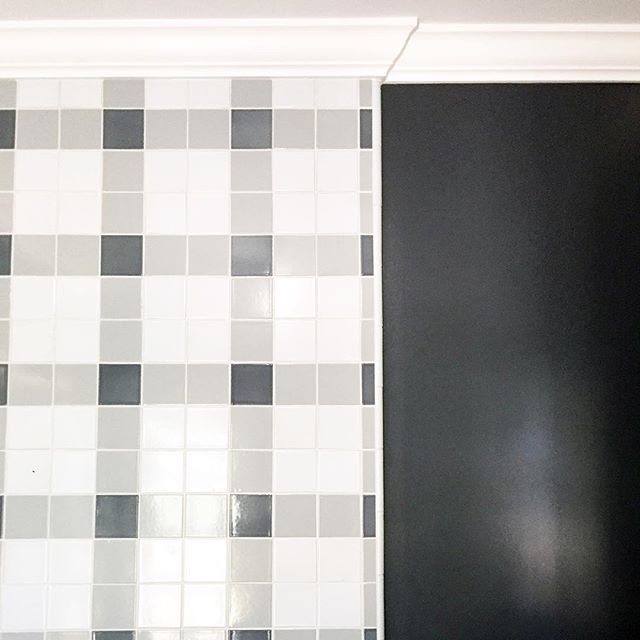 Guest Bath shower tile being installed at #projectbrittanymeadows We Hope the guests will be pleased 💙