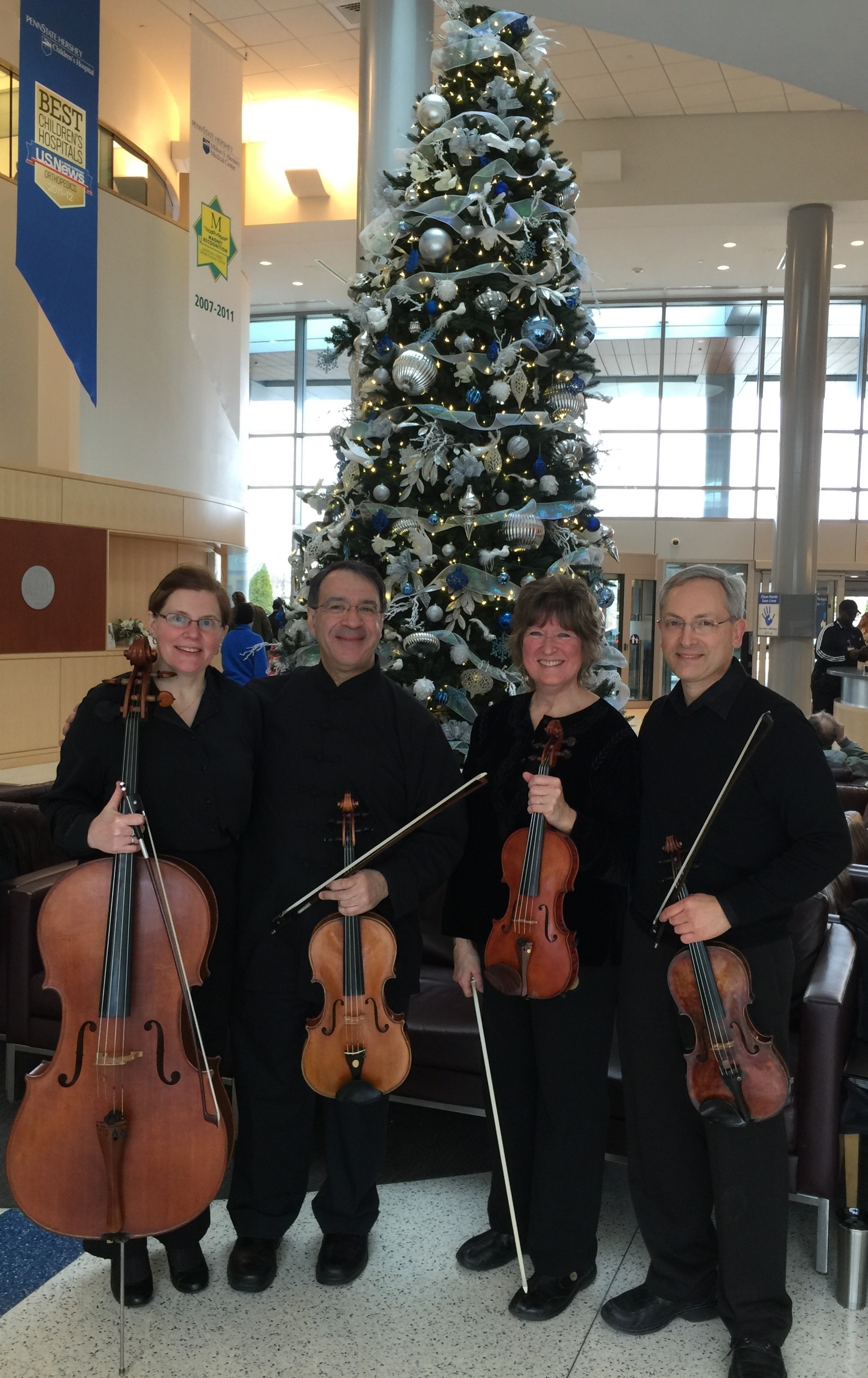 Following a performance, in the lobby of at the Hershey Medical Center on December 18, 2015.