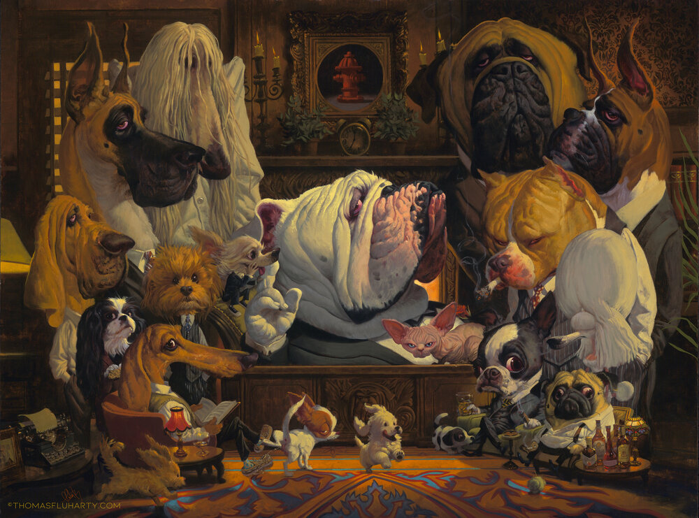 The Dogfather 18x24 Giclee signed by Thomas — Thomas Fluharty The Dogfather 18x24 Giclee signed by Thomas — Thomas Fluharty