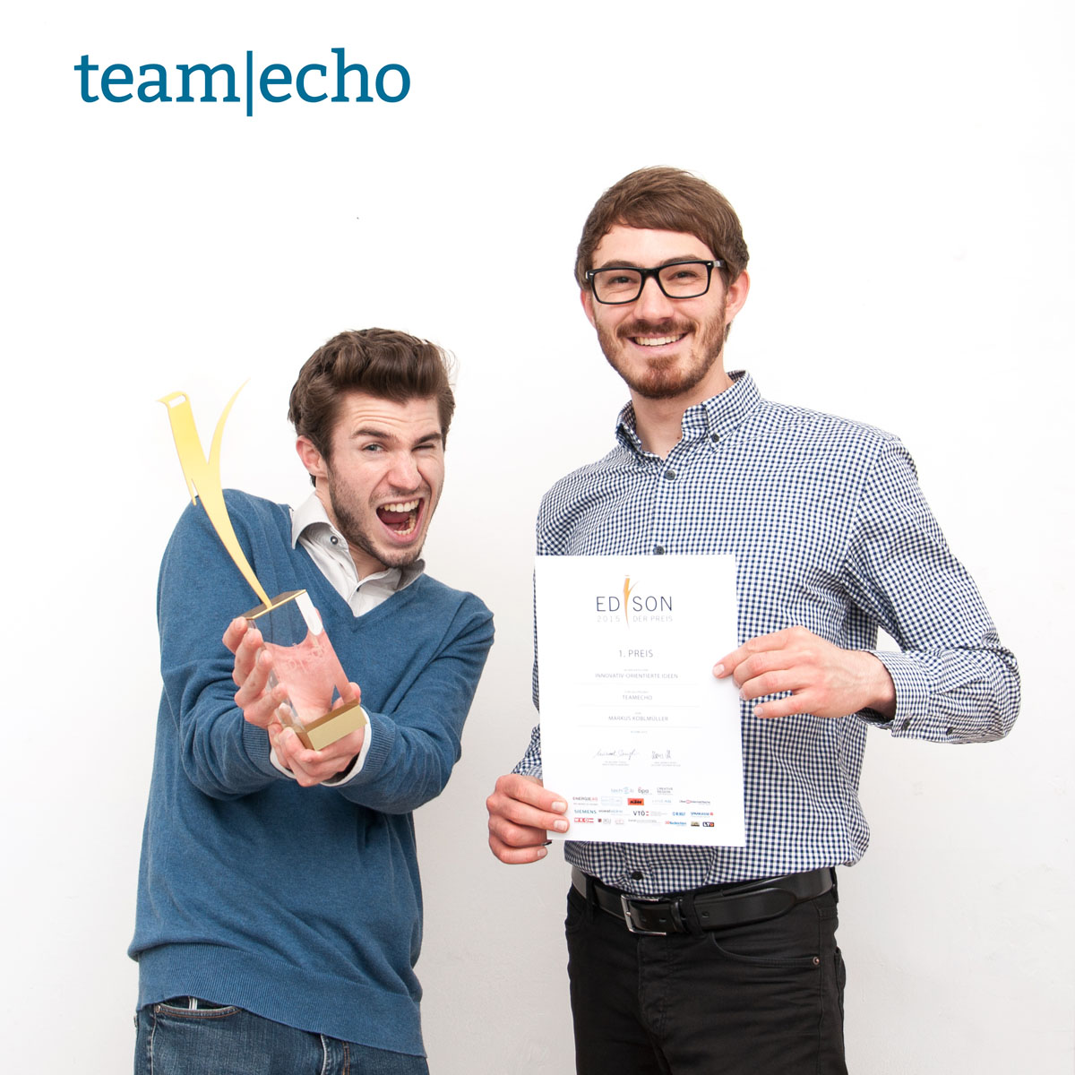  copyright TeamEcho GmbH  l.: TeamEcho-Mitgründer David Schellander, r.: TeamEcho-Mitgründer Markus Koblmüller 