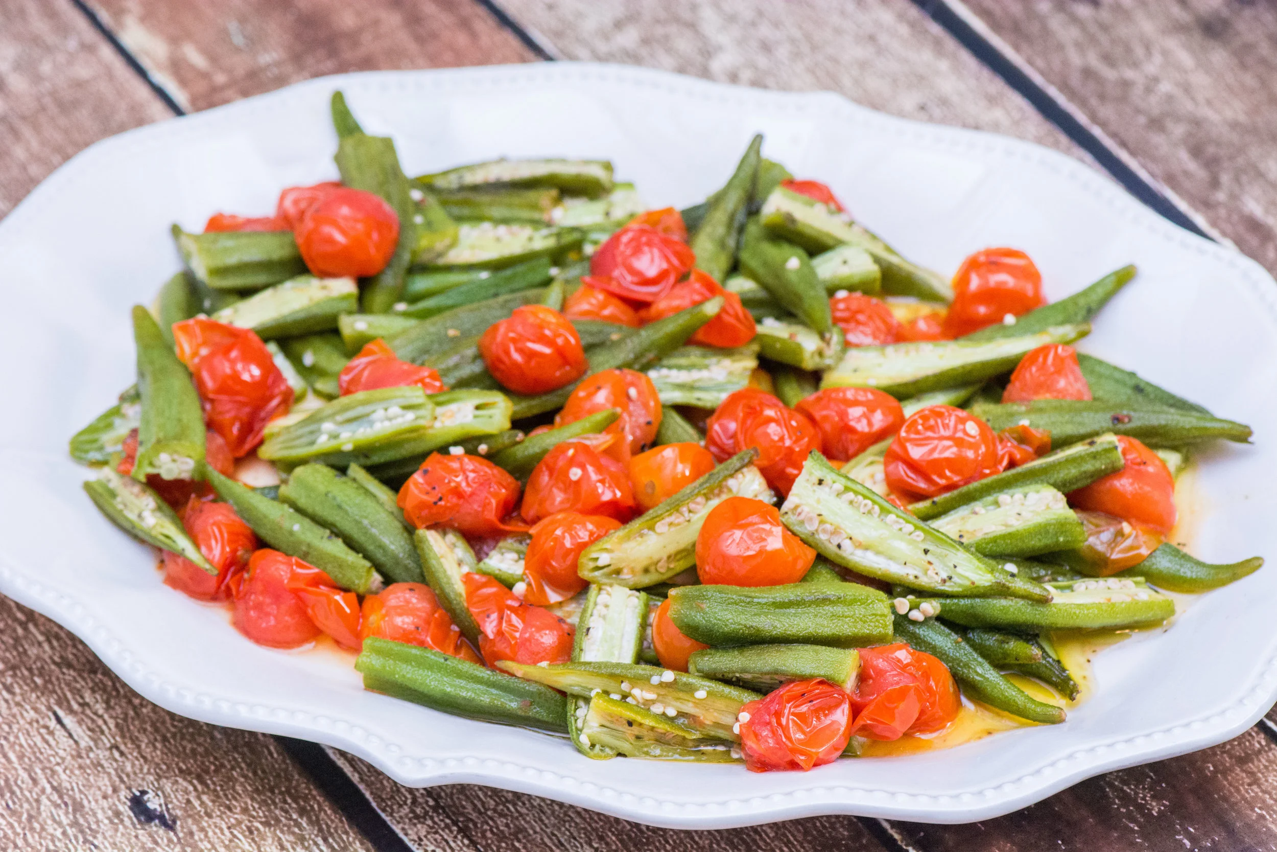 Roasted Okra with Tomatoes