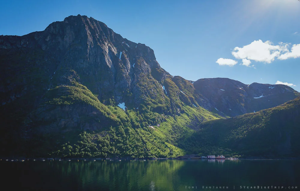 The view from my campsite at Fjordgård, Senja.