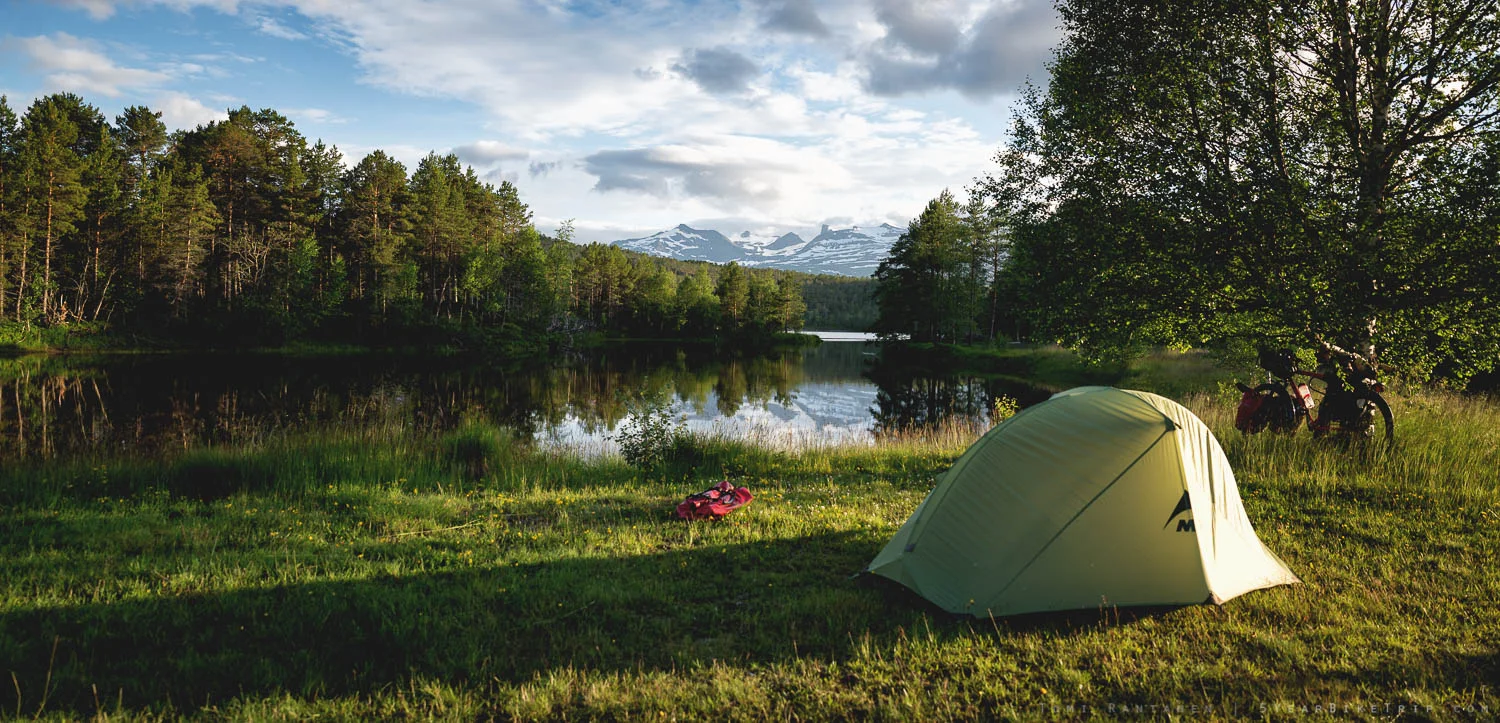 Tent spot with a view by the river.