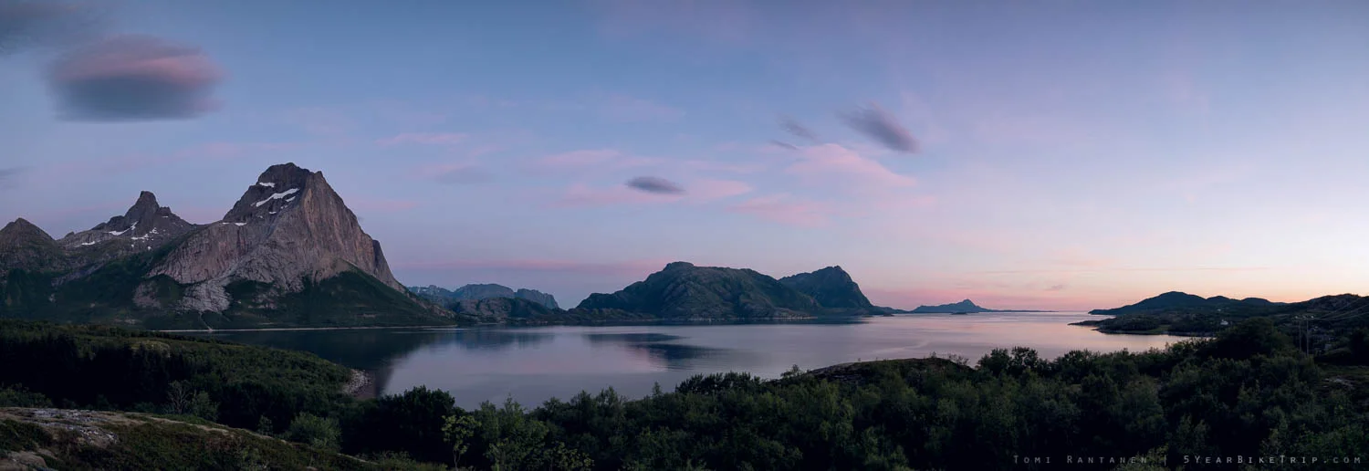 View of the mountains and sea in Norway.