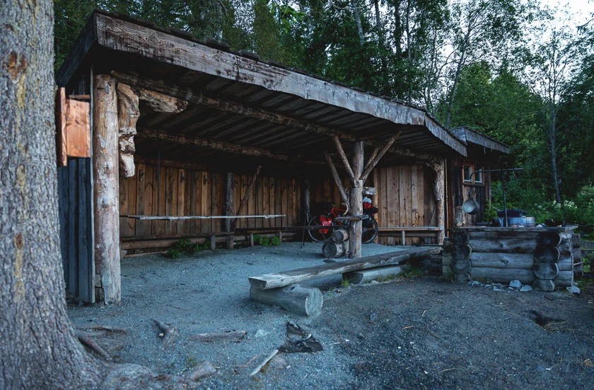 Lean-to shelter at Leksdalsvatnet, Norway.