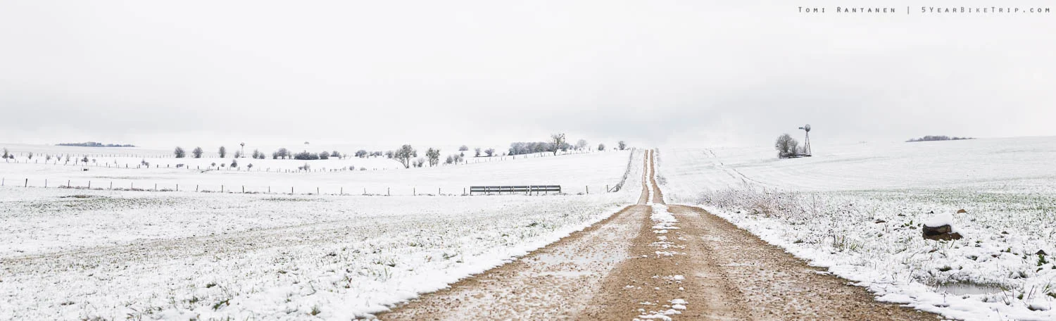 I hope this road will take me somewhere warm.