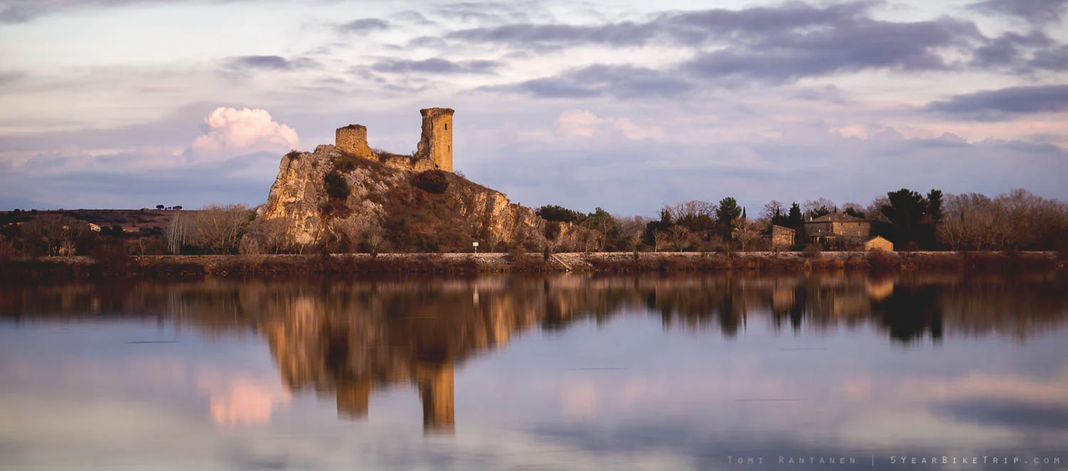 One of France's numerous castles in one of France's numerous sunsets.