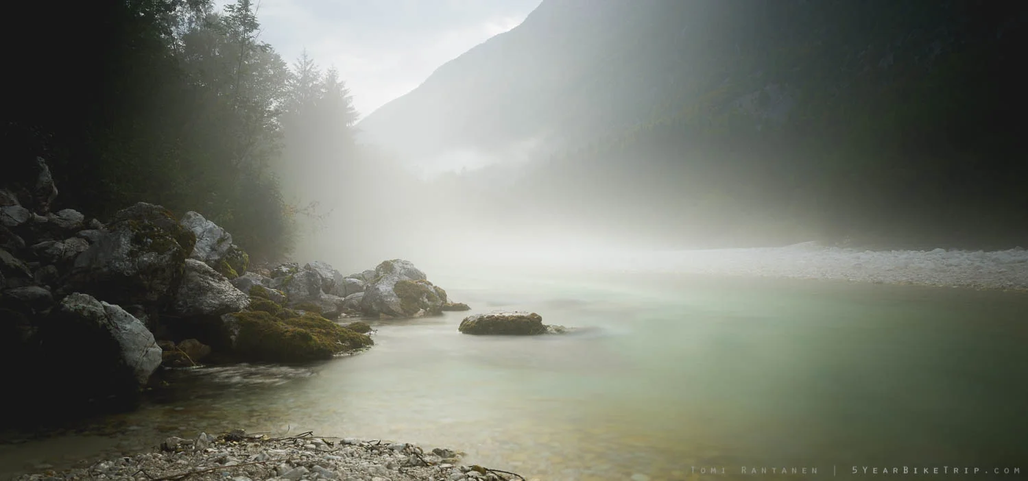 Foggy river Soca.