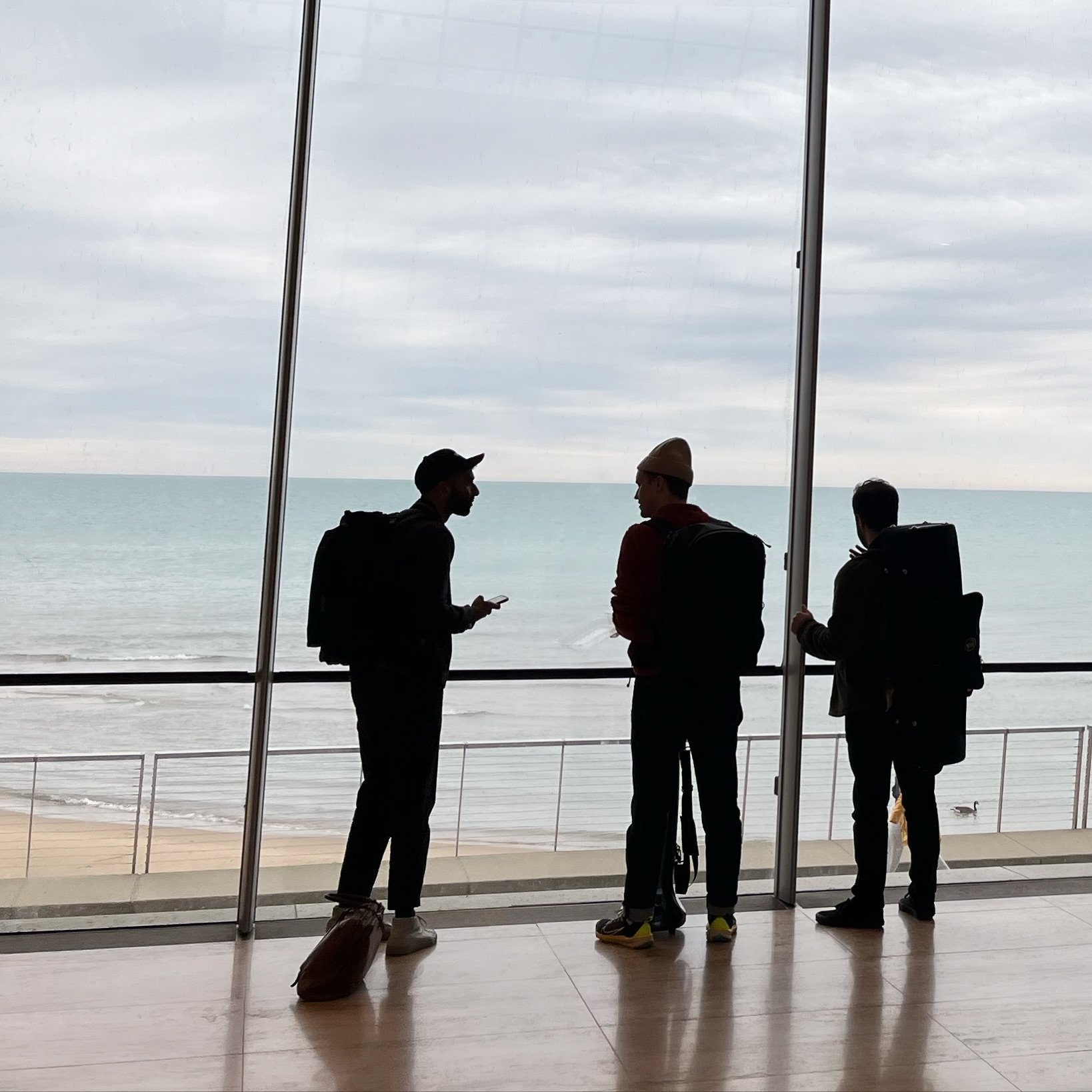 Taking in Lake Michigan at @bienenschoolnu yesterday. Honored to work with their students, and now we&rsquo;re in Brookfield, WI for our debut at @wilson.center.arts! 

#midwesterlies #thewesterlies #westerliesgomidwest 
📷: @_chloerowlands_