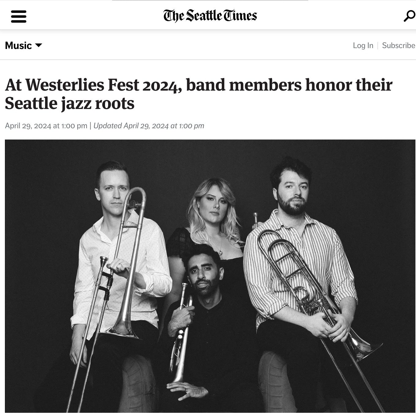Hey that&rsquo;s us!! Huge thanks to Eric Olson and @seattletimes for telling the story of our annual festival, Westerlies Fest, coming May 9th-11th with @samorapinderhughes and @tiltsounds.

#thewesterlies #westerliesfest