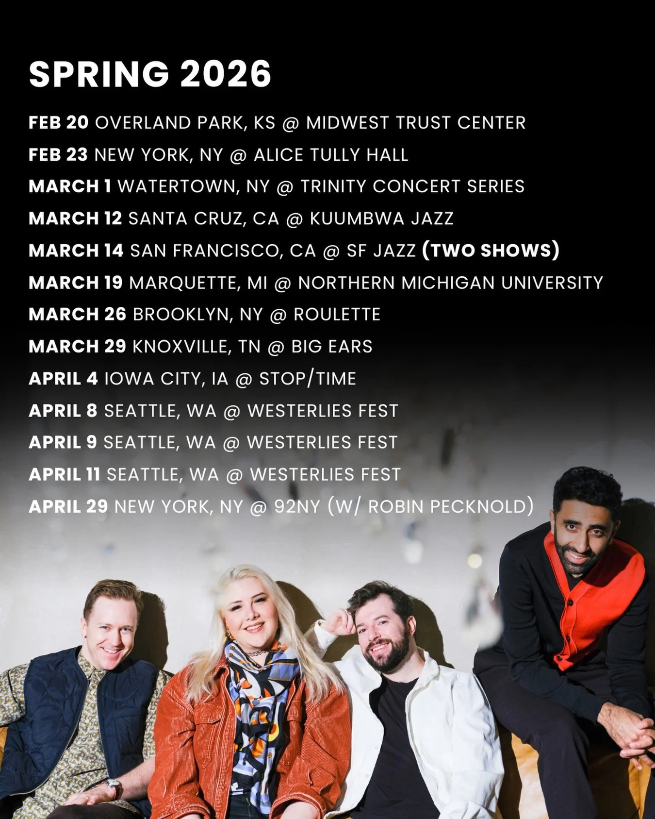 BACK ON TOUR 🚙
We&rsquo;re hitting the road this spring and we want to see you out there. What should be on our tour van playlist? Plz comment below!

📷: @weirdhours 
#thewesterlies