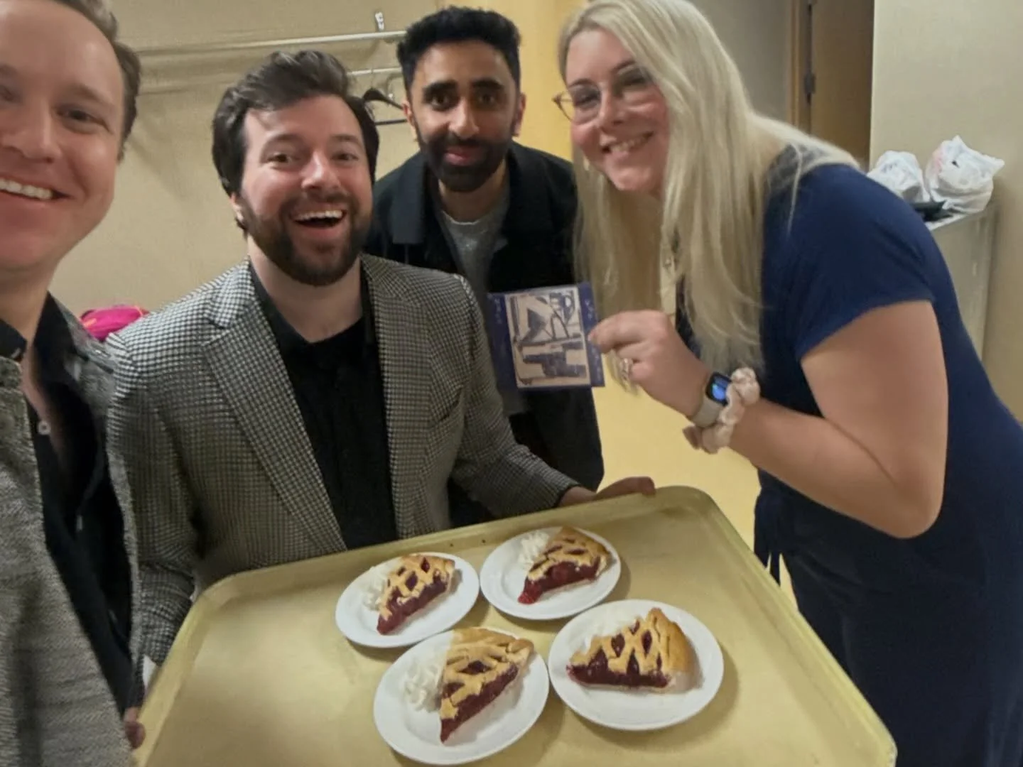 We were served four slices of cherry pie on album release day which we took as an incredibly good omen. Then Andy insisted we take a selfie &ldquo;for the algorithm.&rdquo; 

Thank you to everyone who has been listening! 🥧