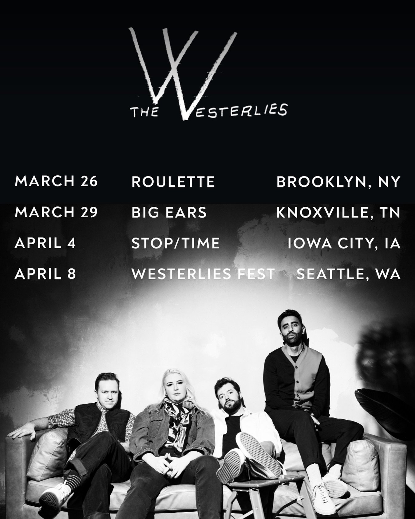 ALBUM RELEASE SHOWS❗️
Have you heard? We have four album release shows this spring, bringing the music of @bill.frisell to NYC, @bigearsfestival, @stoptimefestival, and Seattle.

📷: @weirdhours 
#thewesterlies #billfrisell