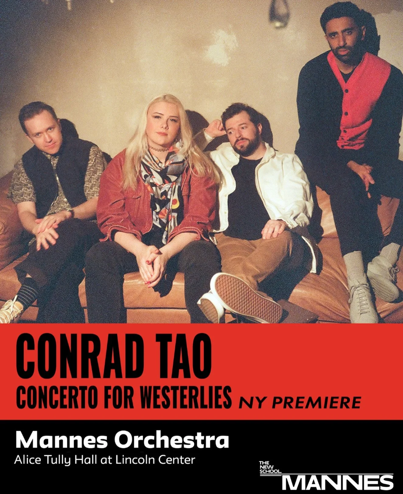 This is not an April Fool&rsquo;s joke &mdash; our concerto with Mannes Orchestra has a new date! Join us on May 8th at Alice Tully Hall to hear the NY Premiere of @conradtao&rsquo;s &ldquo;Concerto for Westerlies.&rdquo;

📷: @weirdhours