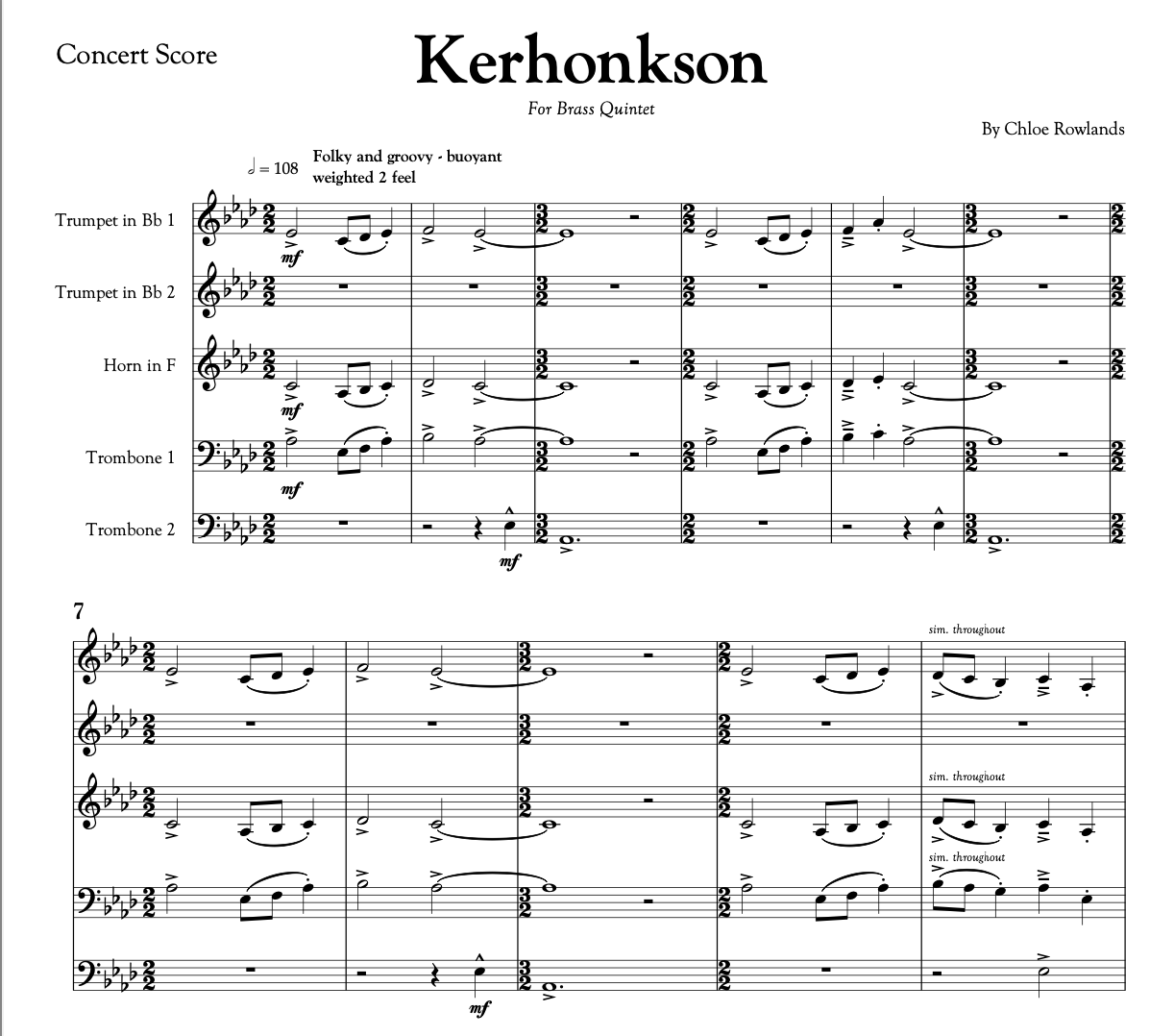 Kerhonkson (Quintet Version)