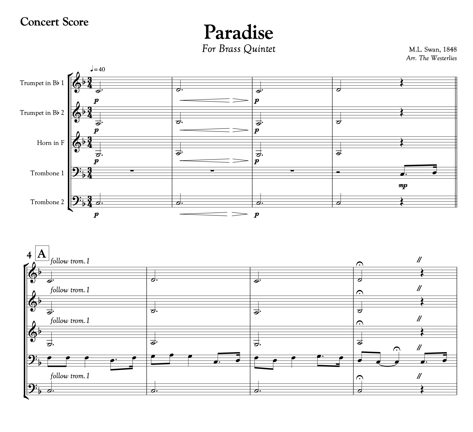 Paradise (Quintet Version)