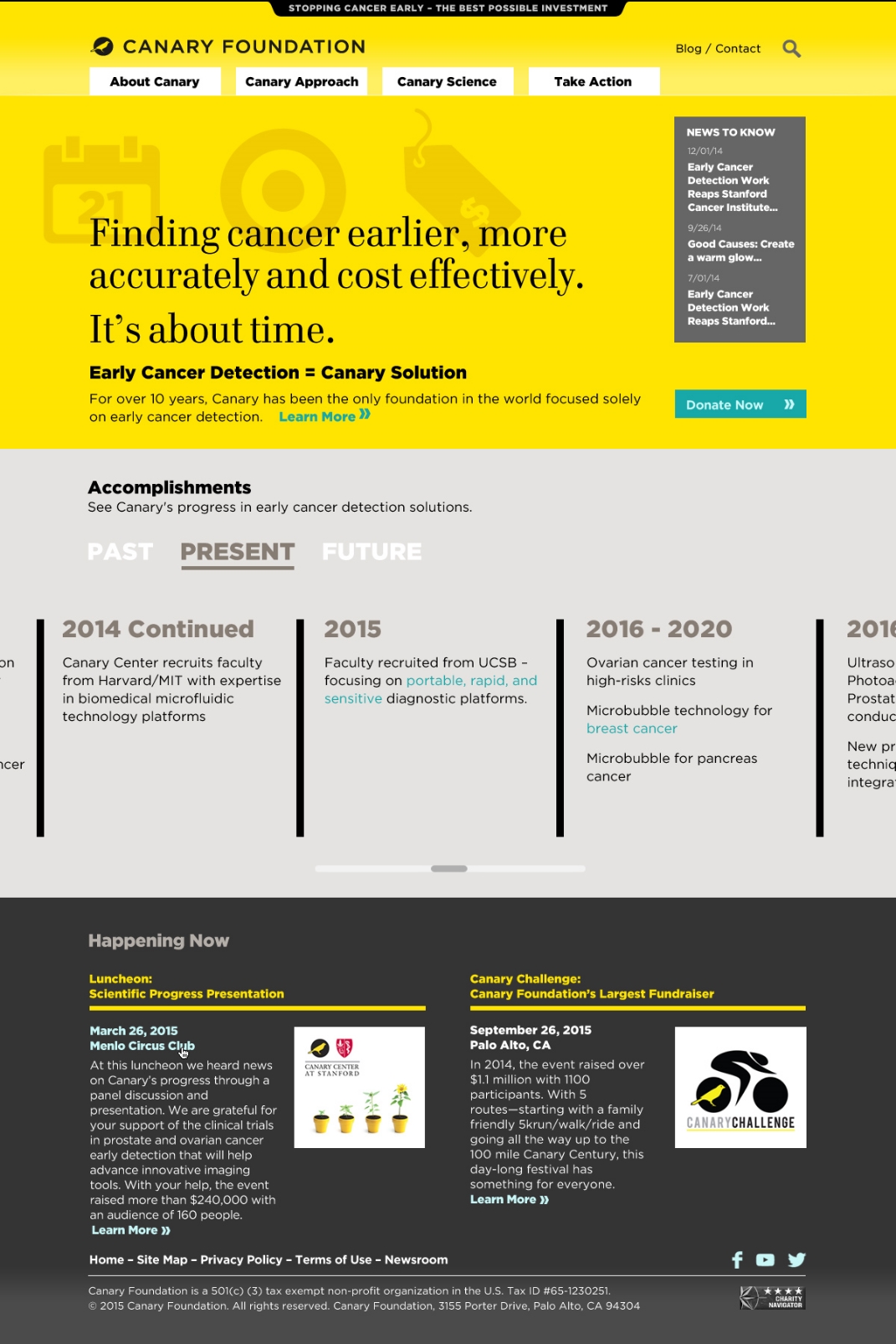 Experience the Site at canaryfoundation.org