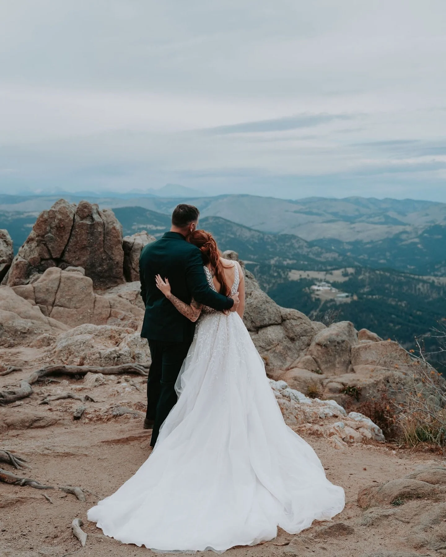 Sneak peeks from this beautiful mountain elopement this week with @hillintaylor &amp; Randall. It was so much fun working with this laid back couple. We laughed and did not trip all over the rocks in Boulder! Congrats you two!!!
.
.
.
#elope #elopeme