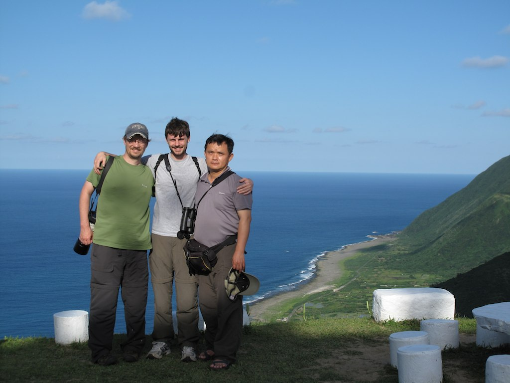  Taiwan bird team on Lanyu Island May 24, 2012. Left to right: Herman L. Mays Jr., Bailey D. McKay, Yao Cheng-te 