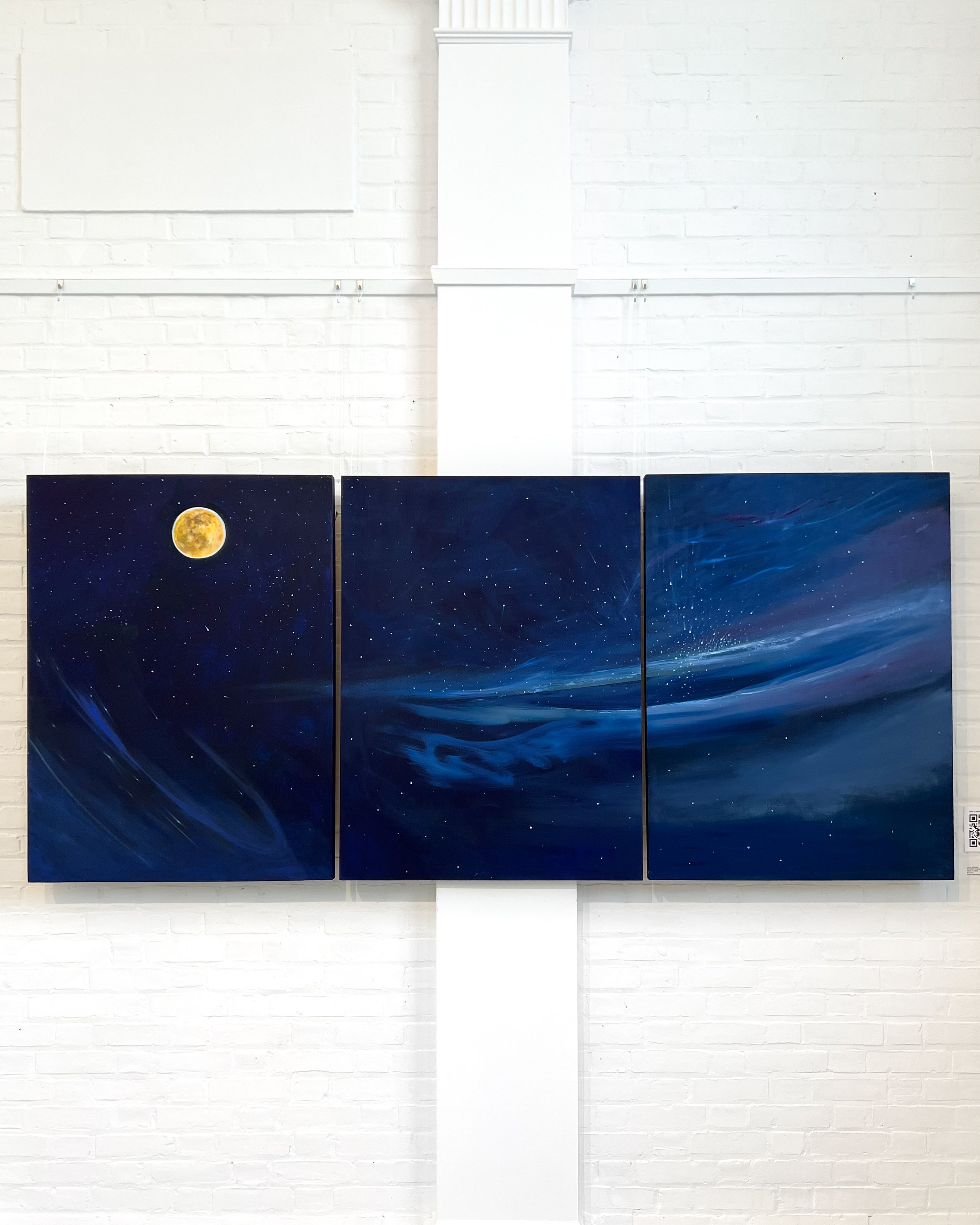 Nightscape (triptych), 30 x 40 in each, acrylic on panel