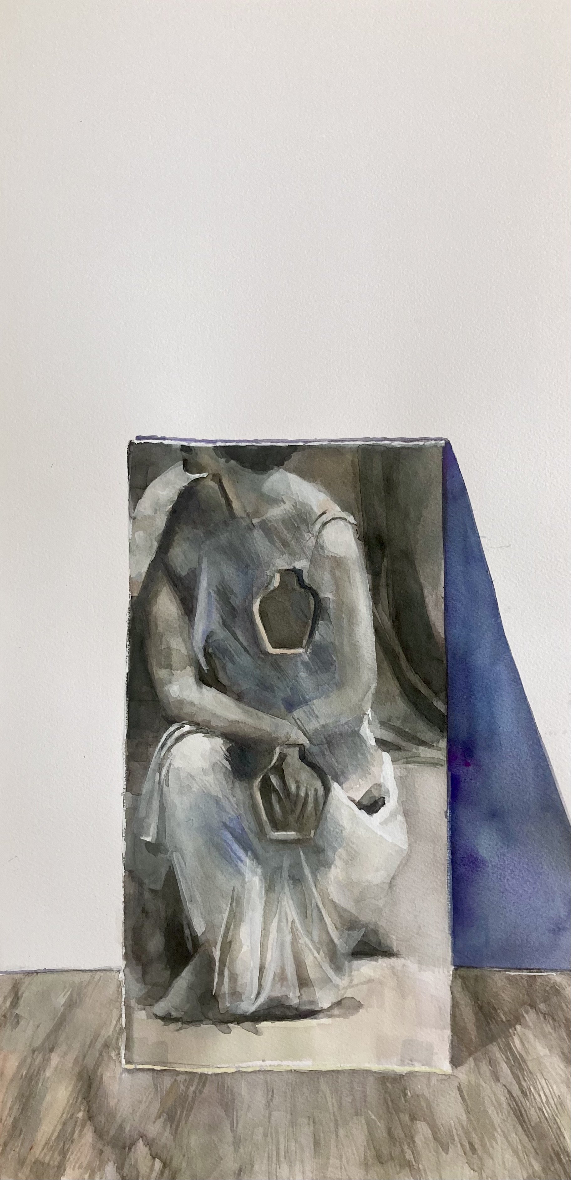 Casting Aspersions (2025) 24 x 12 inches, gouache on paper