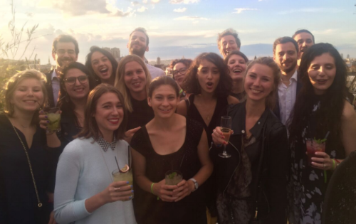 My Withings Marketing team, US and France, celebrating the acquisition on a roof top in Paris.