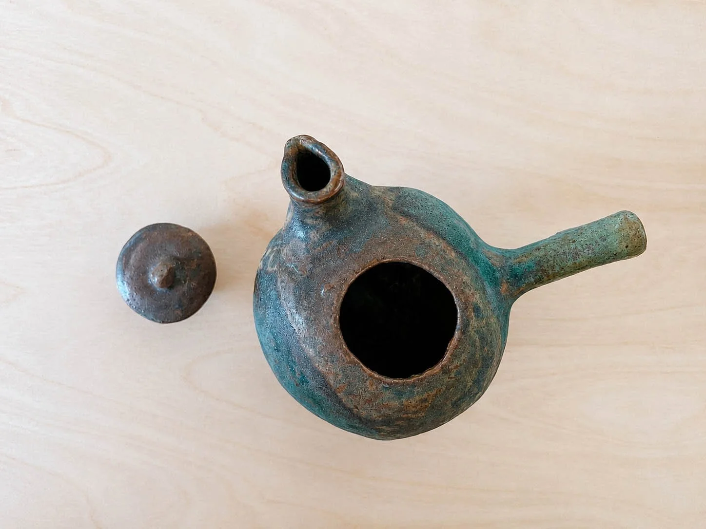 Handmade Teal and Turquoise Ceramic Vessel.jpg