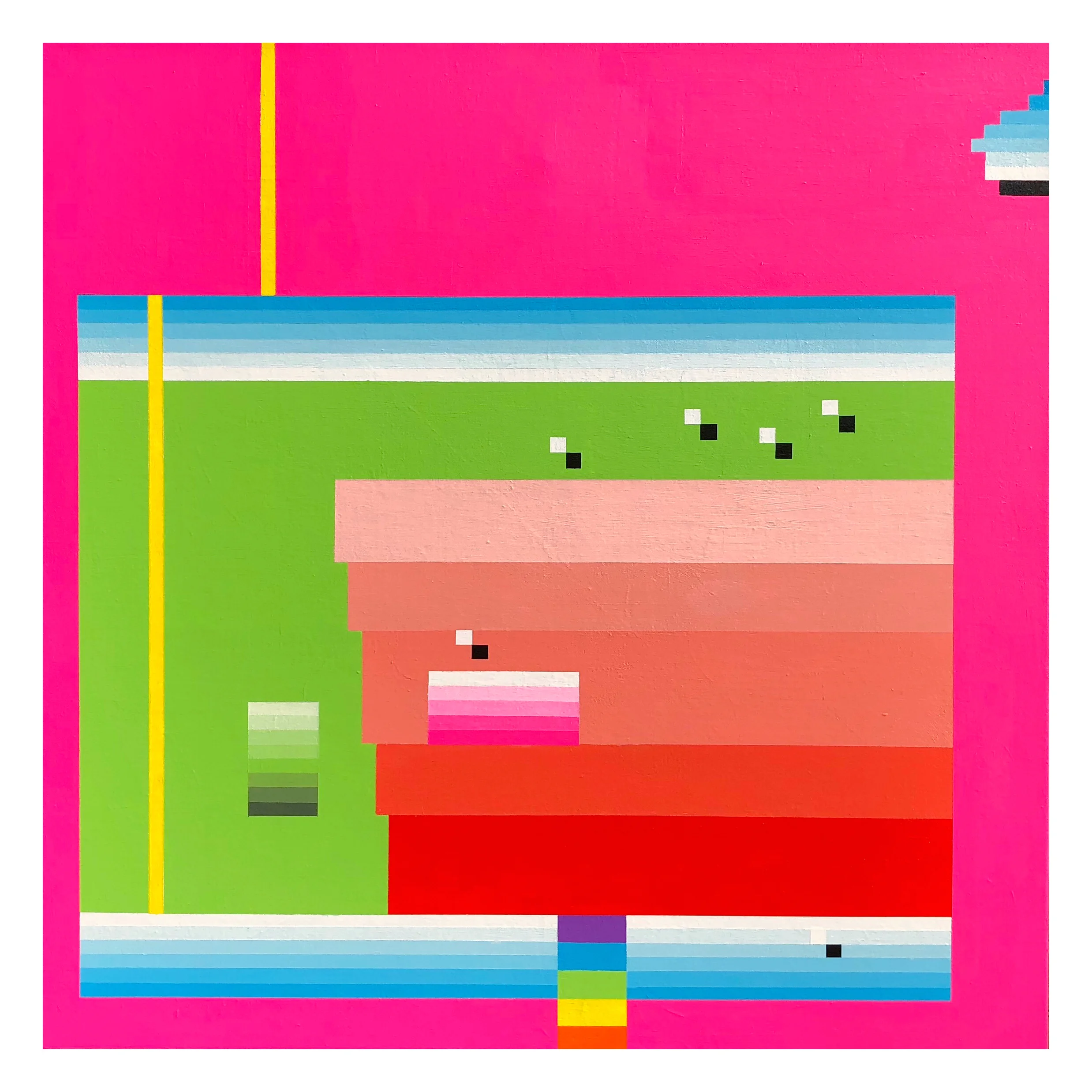 Pink and Green Abstract