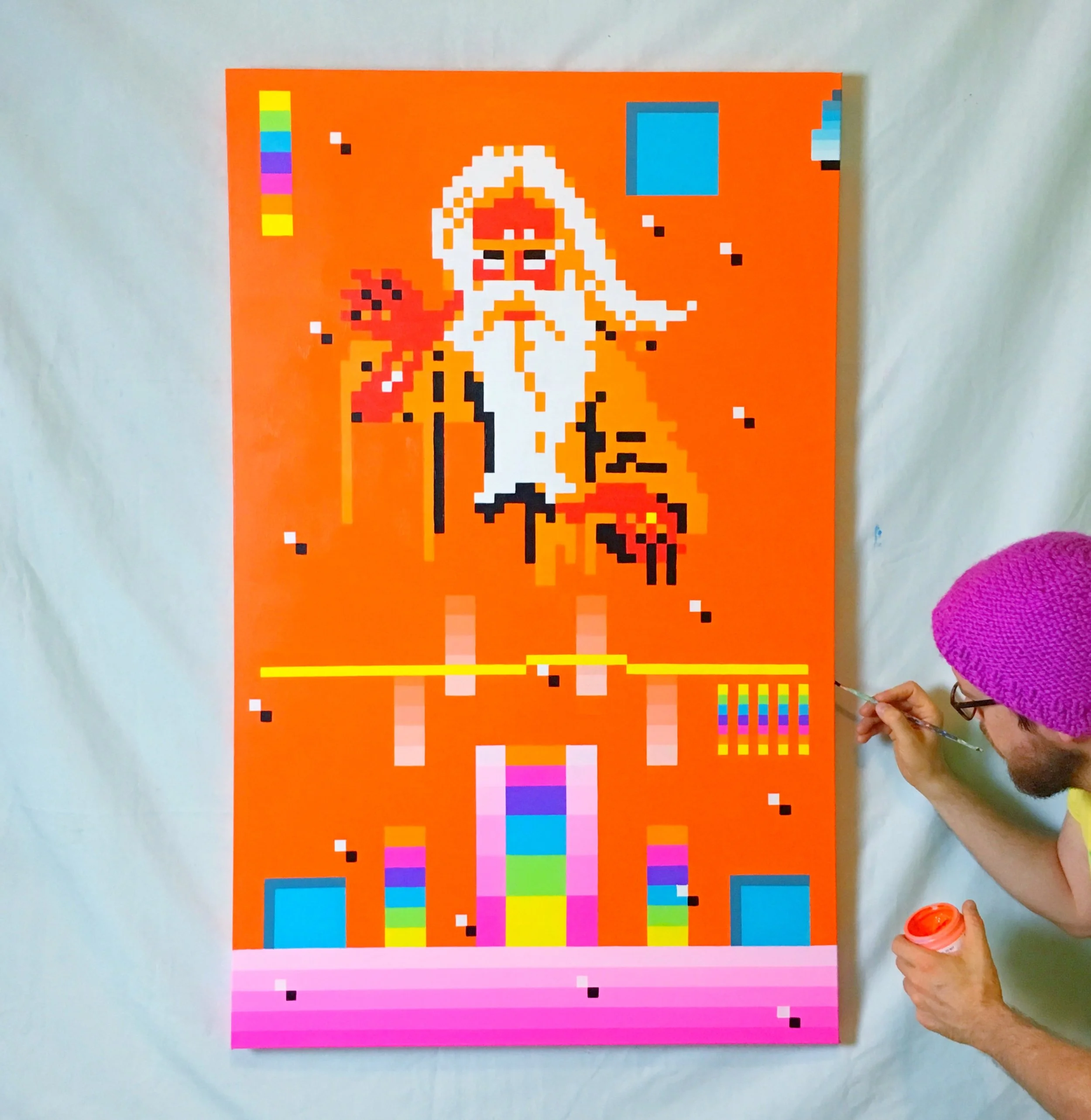 Orange Wizard: 24x48 Acrylic on canvas. 2017