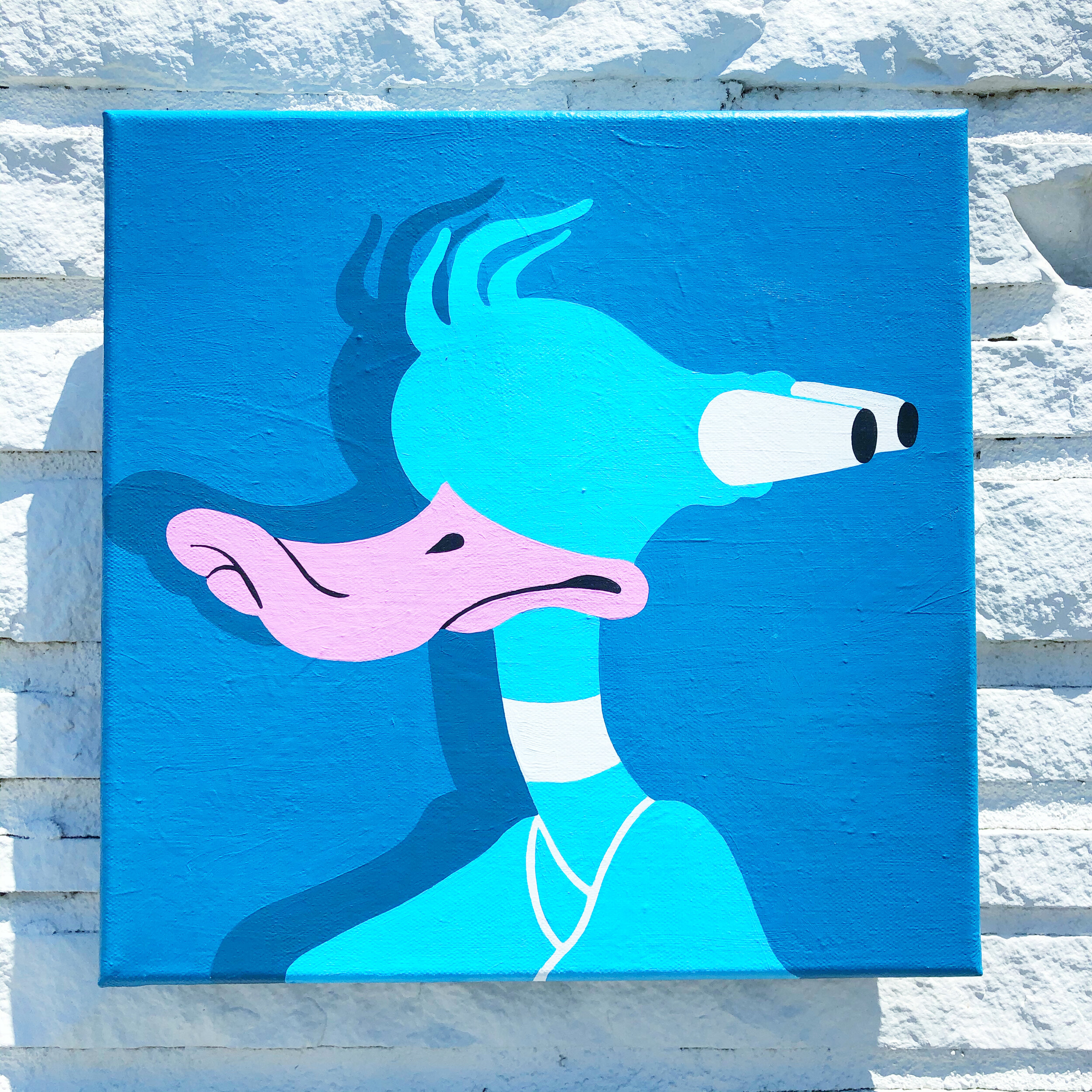 Blue Daffy 12x12 Acrylic on canvas. 2020.JPG