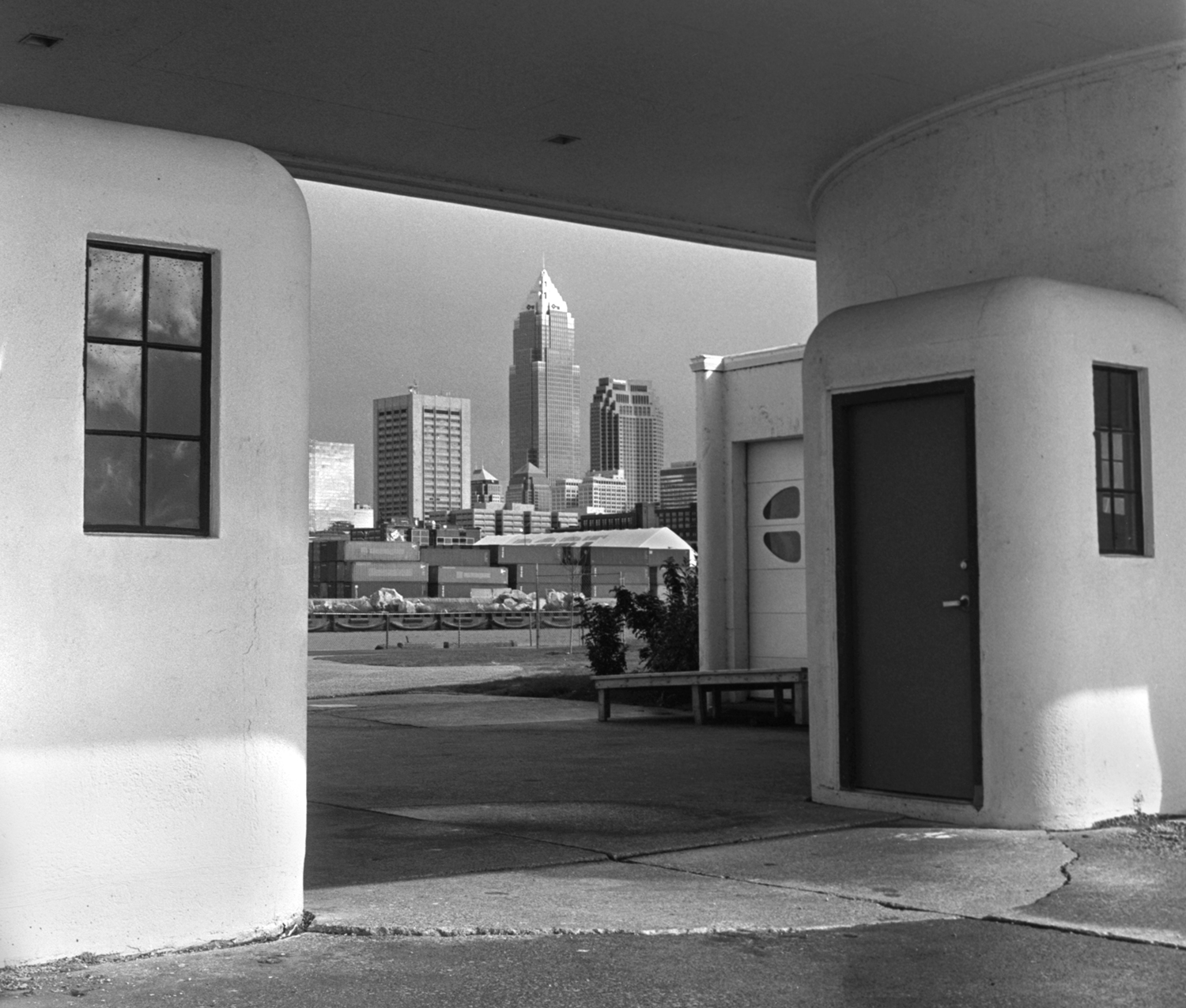  Cleveland Skyline from Whiskey Island #2 Cleveland, OH 6x6 BW film 