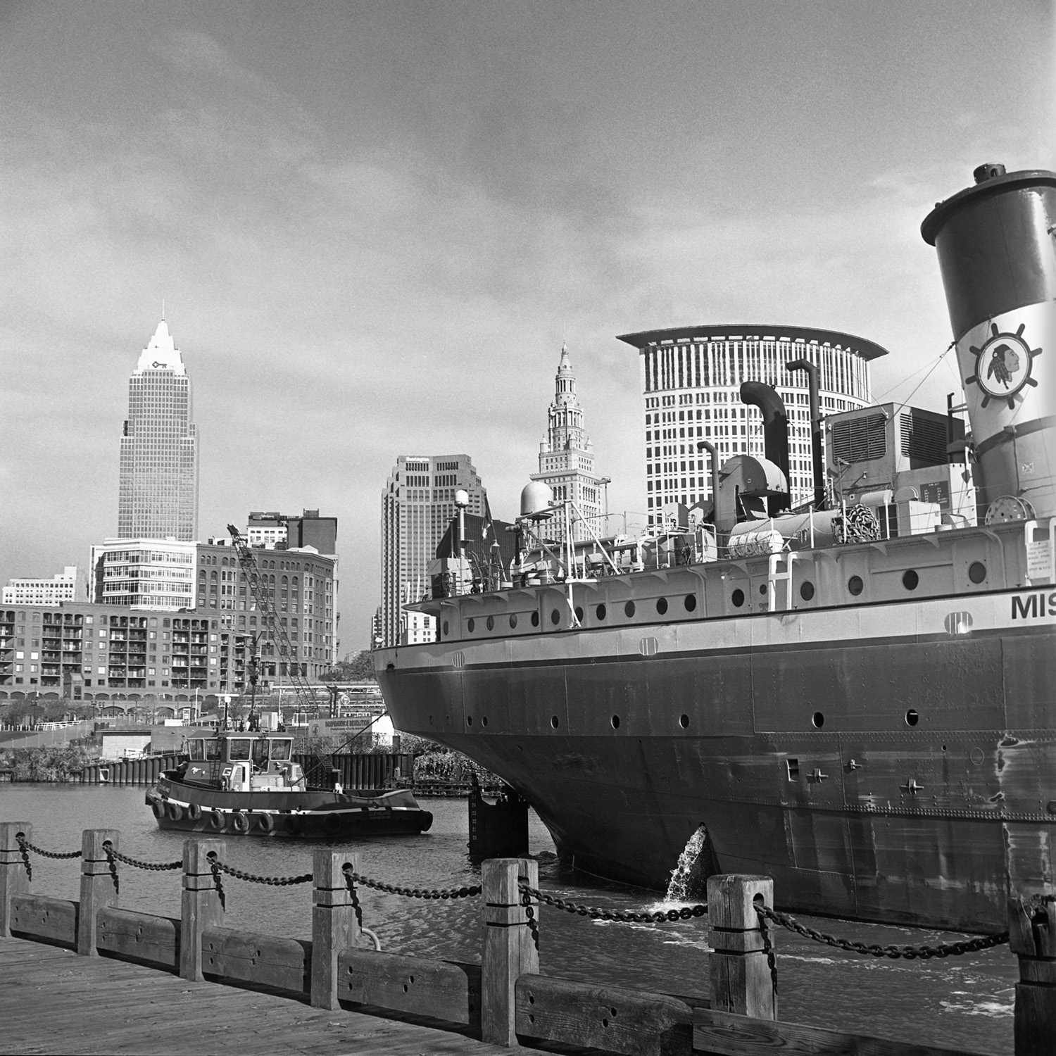  A Little Help Around the Bend Cleveland, OH 6x6 BW film 