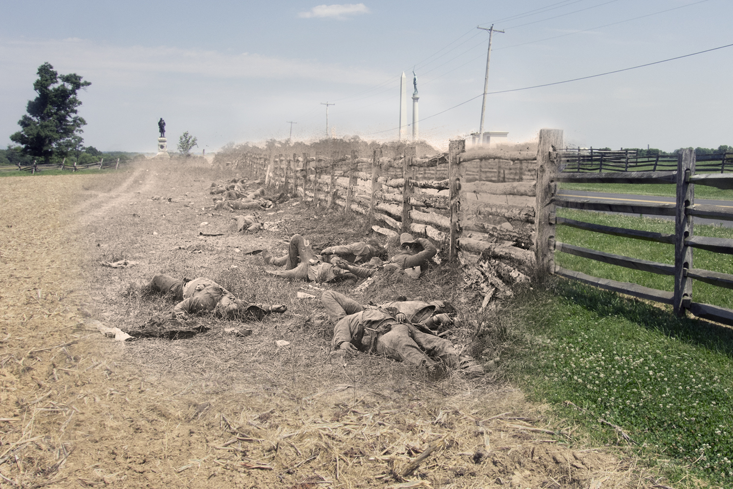  Confederate Dead Along the Hagerstown Pike Antietam National Battlefield Then and Now 