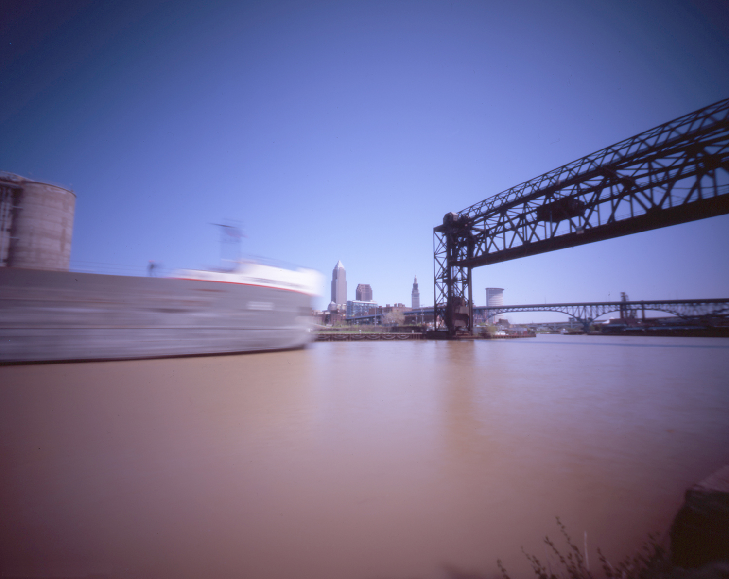  The Robert S. Pierson heads up the Cuyahoga (color) 