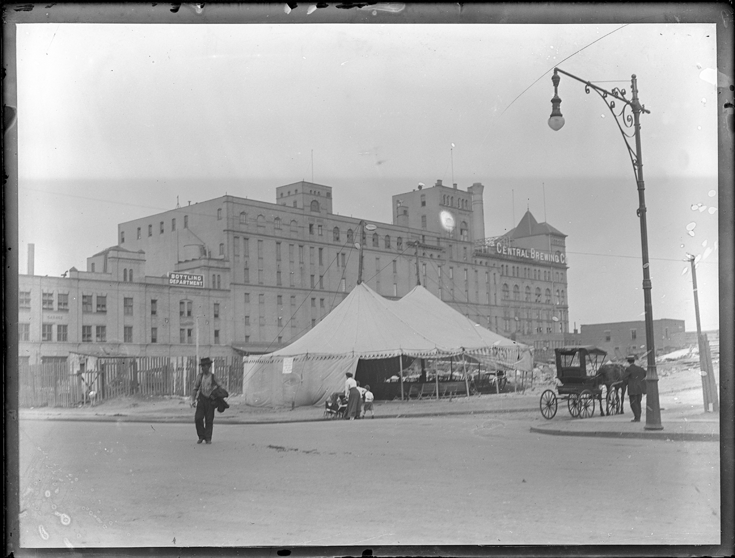  Tent set up outside brewery. Possibly a temperance event? 