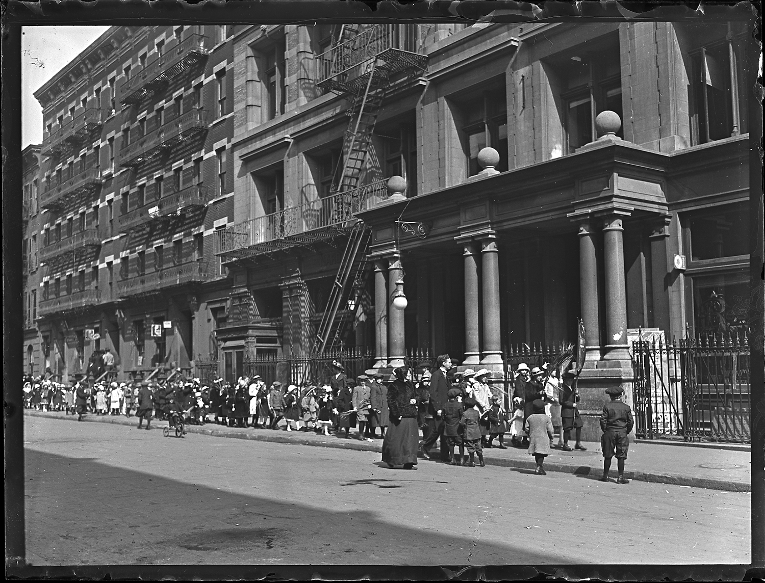 Easter or Palm Sunday procession with children.